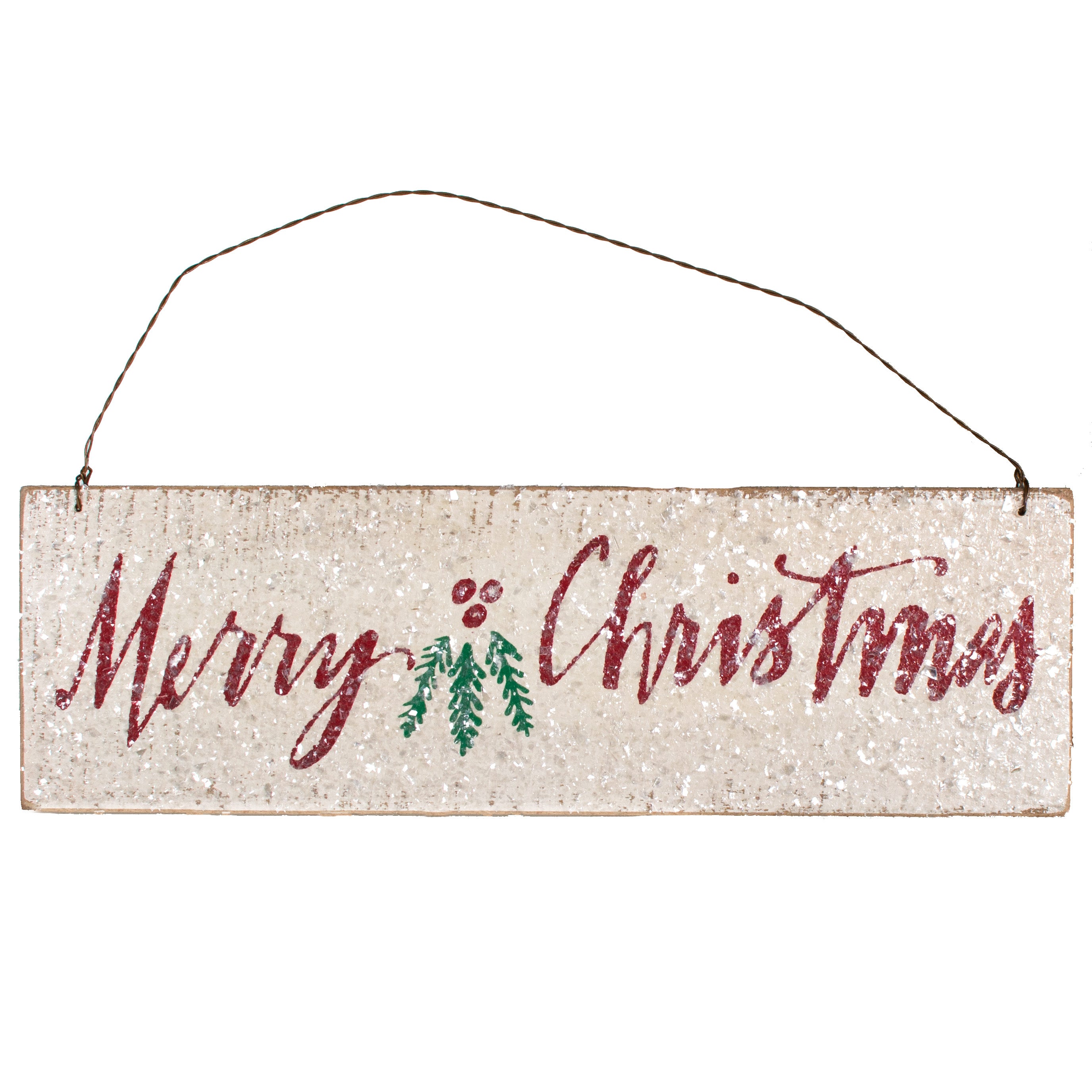 12" Snowy Wood Merry Christmas Ornament Item Number: PK36574