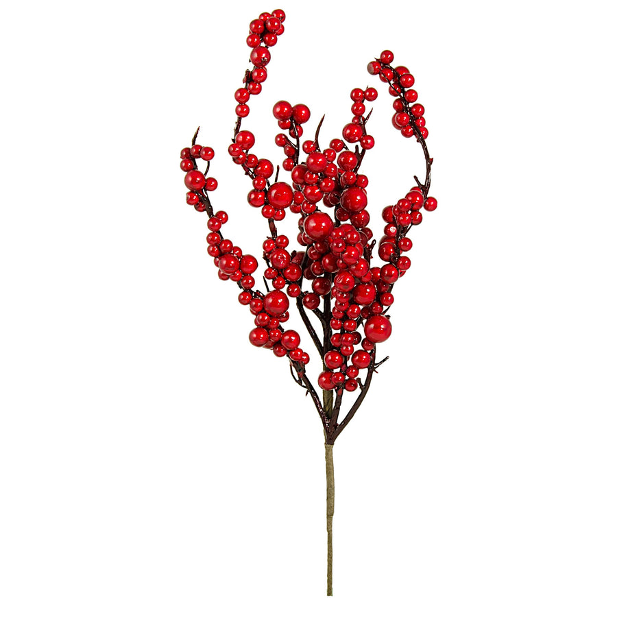 14" Soft Berry Pick: Shiny Red Berries detail photo 5