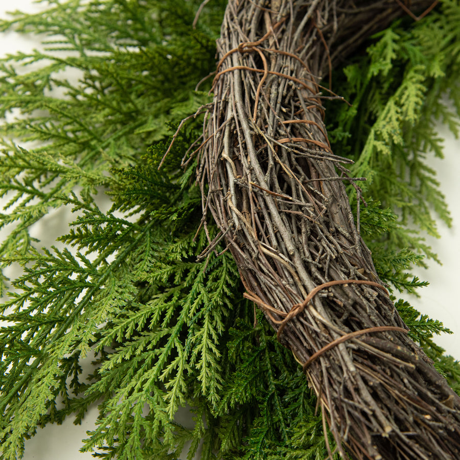 26" Soft Cedar Wreath detail photo 4