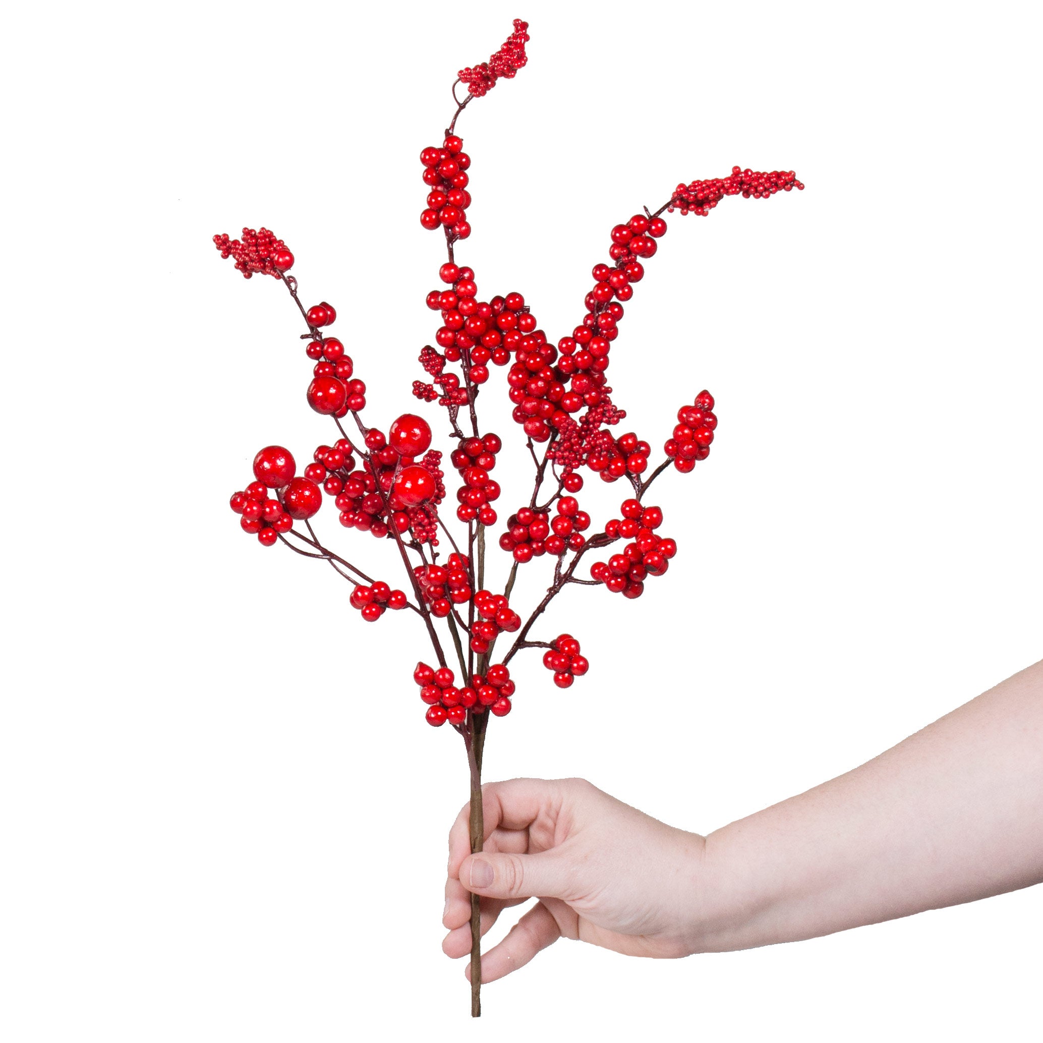 18" Soft Dewberry Spray: Shiny Red Lifestyle Photo