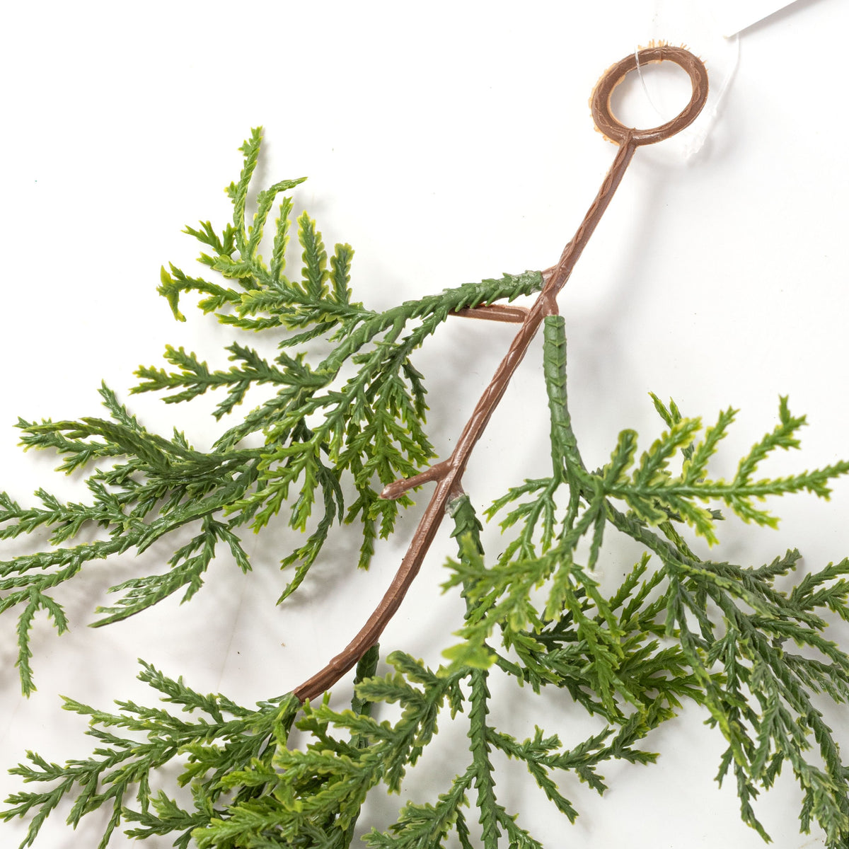 5' Soft Touch Cascading Cedar Garland detail photo 5