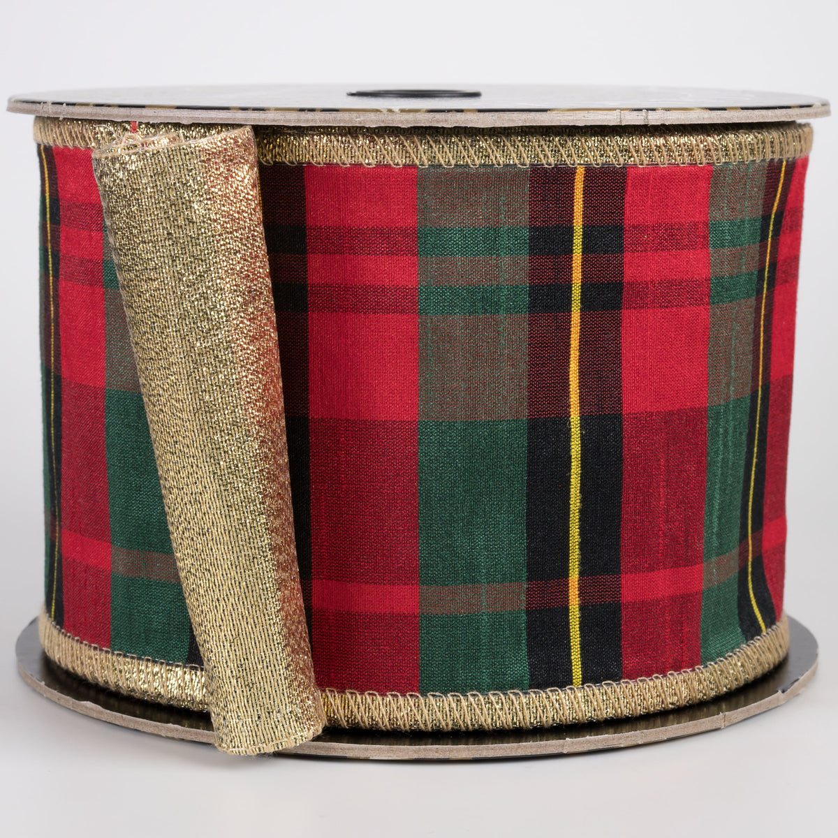 4" Spencer Dupioni Plaid Metallic Backed Ribbon: Classic Tartan (10 Yards) Item Number: D73617-04-21