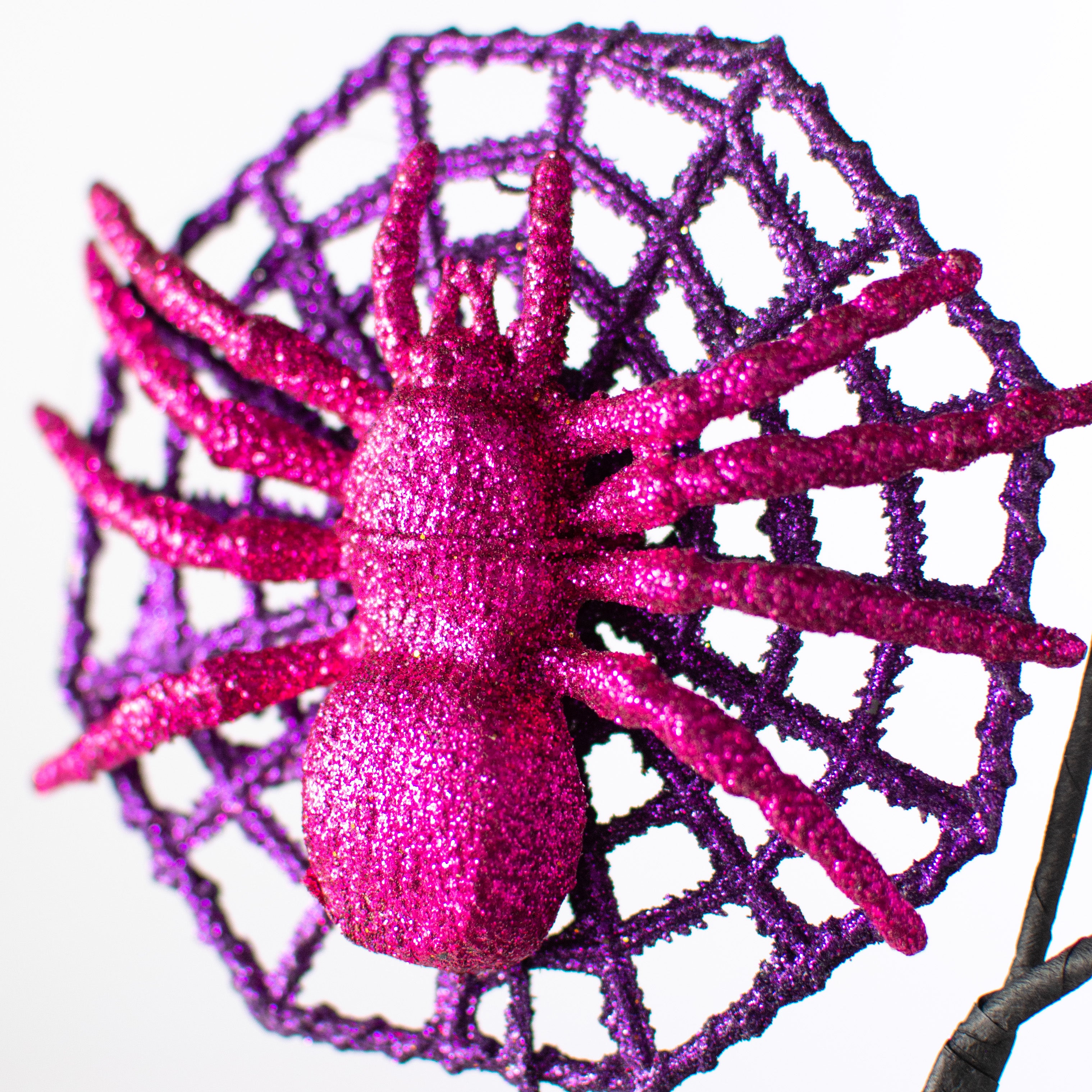 26" Spiders on Webs Spray: Bright Halloween Lifestyle Photo