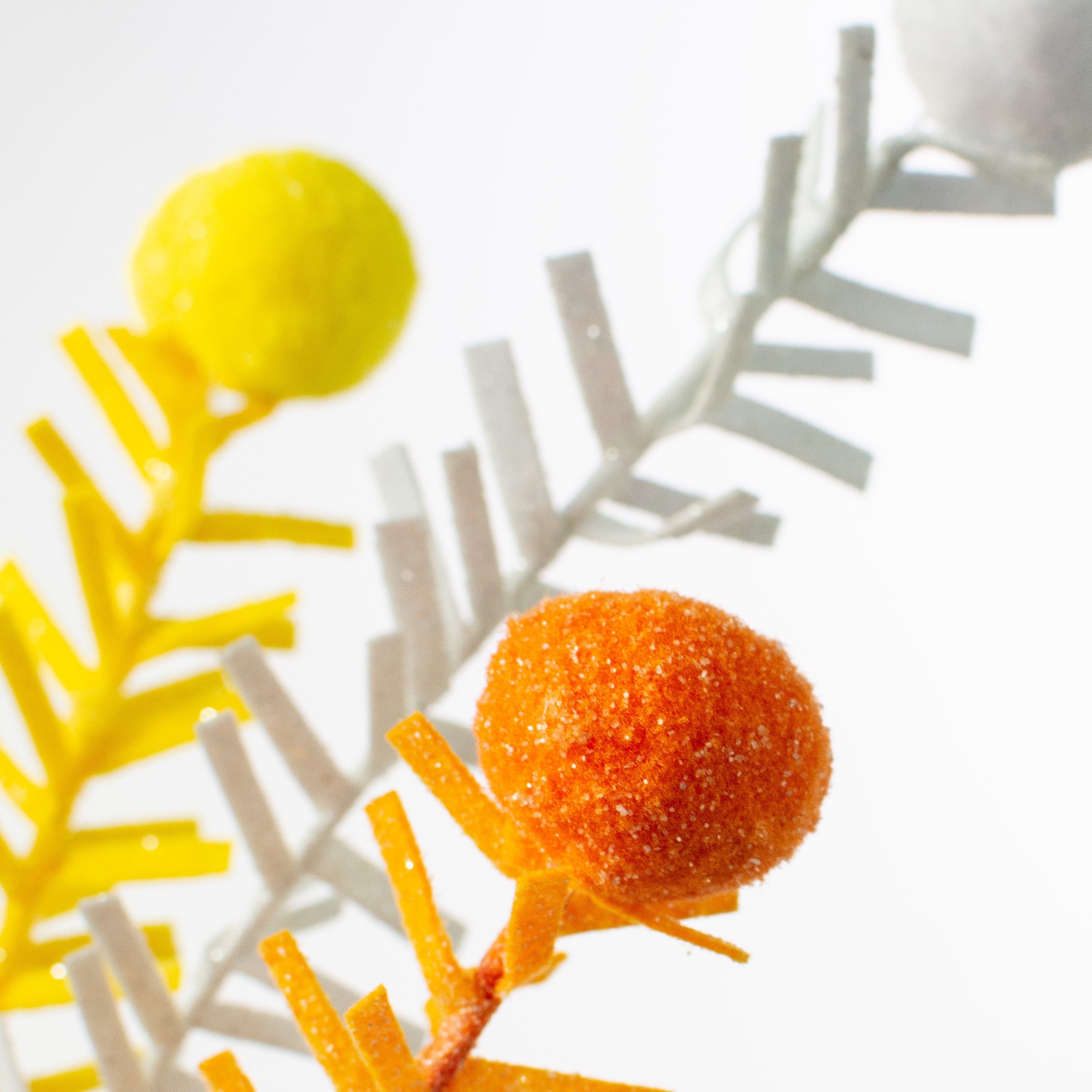 28" Spiky Felt Ball Spray: Candy Corn Hues Lifestyle Photo