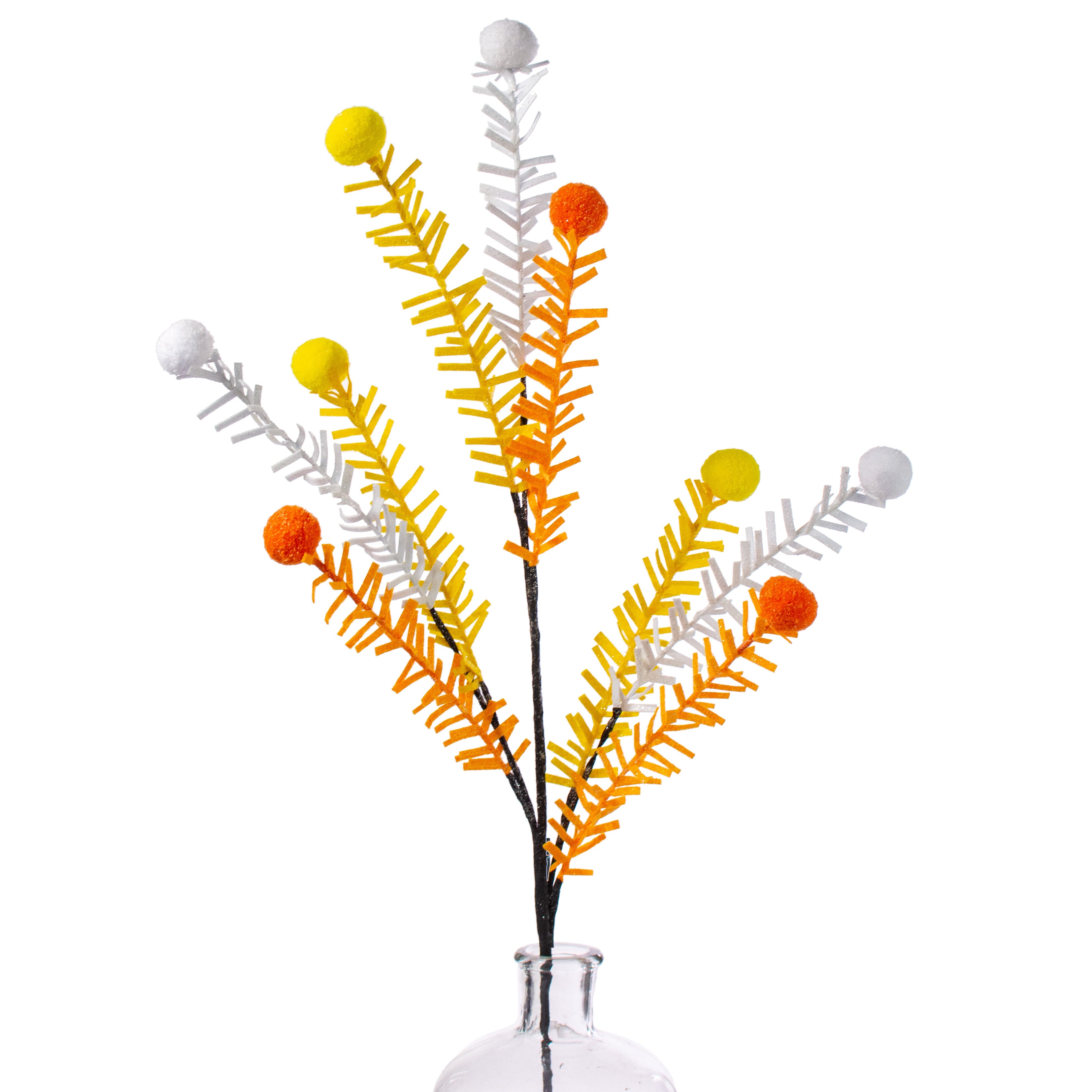 28" Spiky Felt Ball Spray: Candy Corn Hues Item Number: 56987ORWTYW
