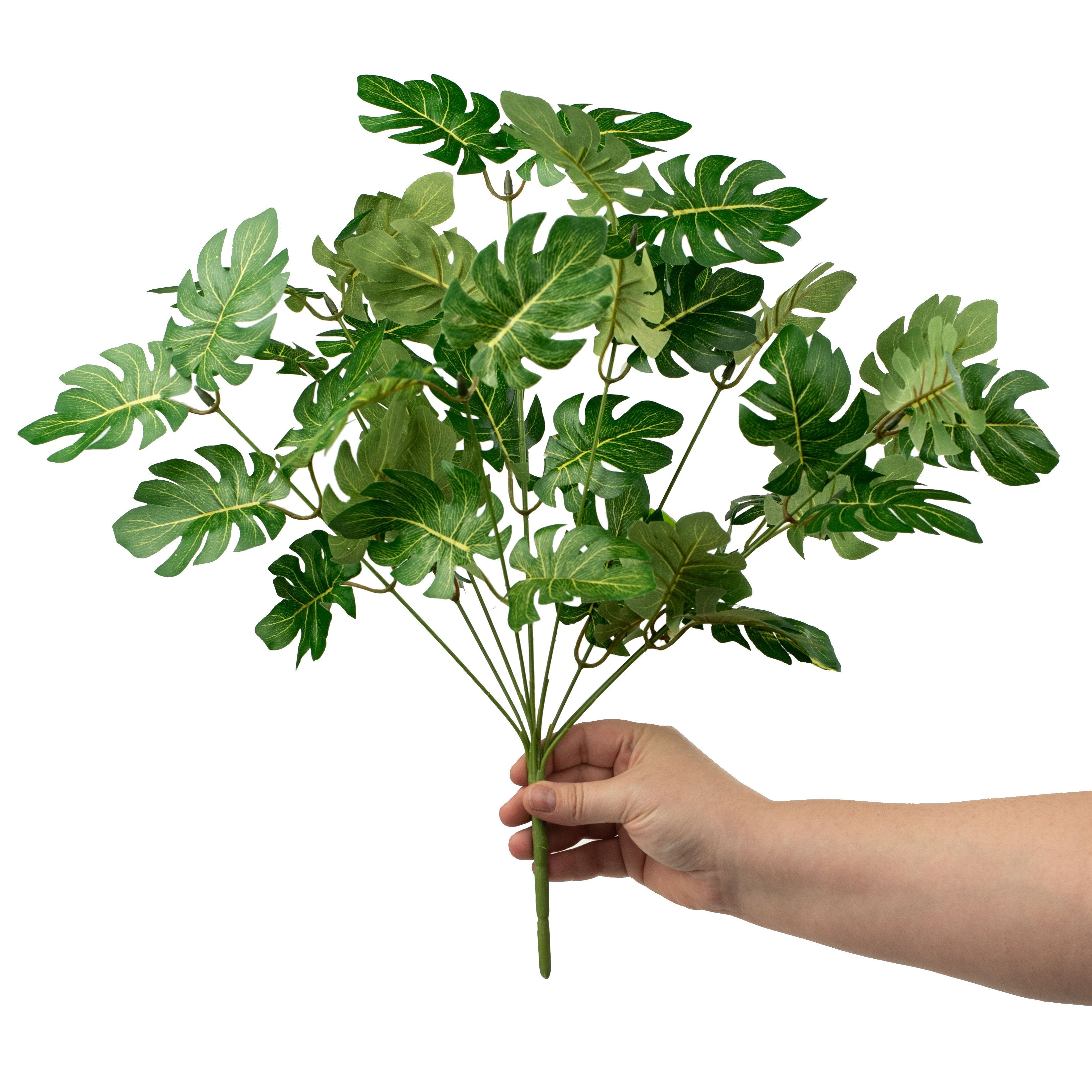 artificial two toned philodendron 17" Green Philo Bush 13398GN