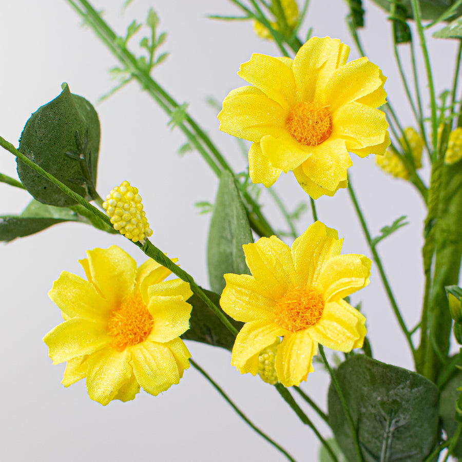 21" Spring Daisy Eucalyptus Spray: Yellow & Green Lifestyle Photo
