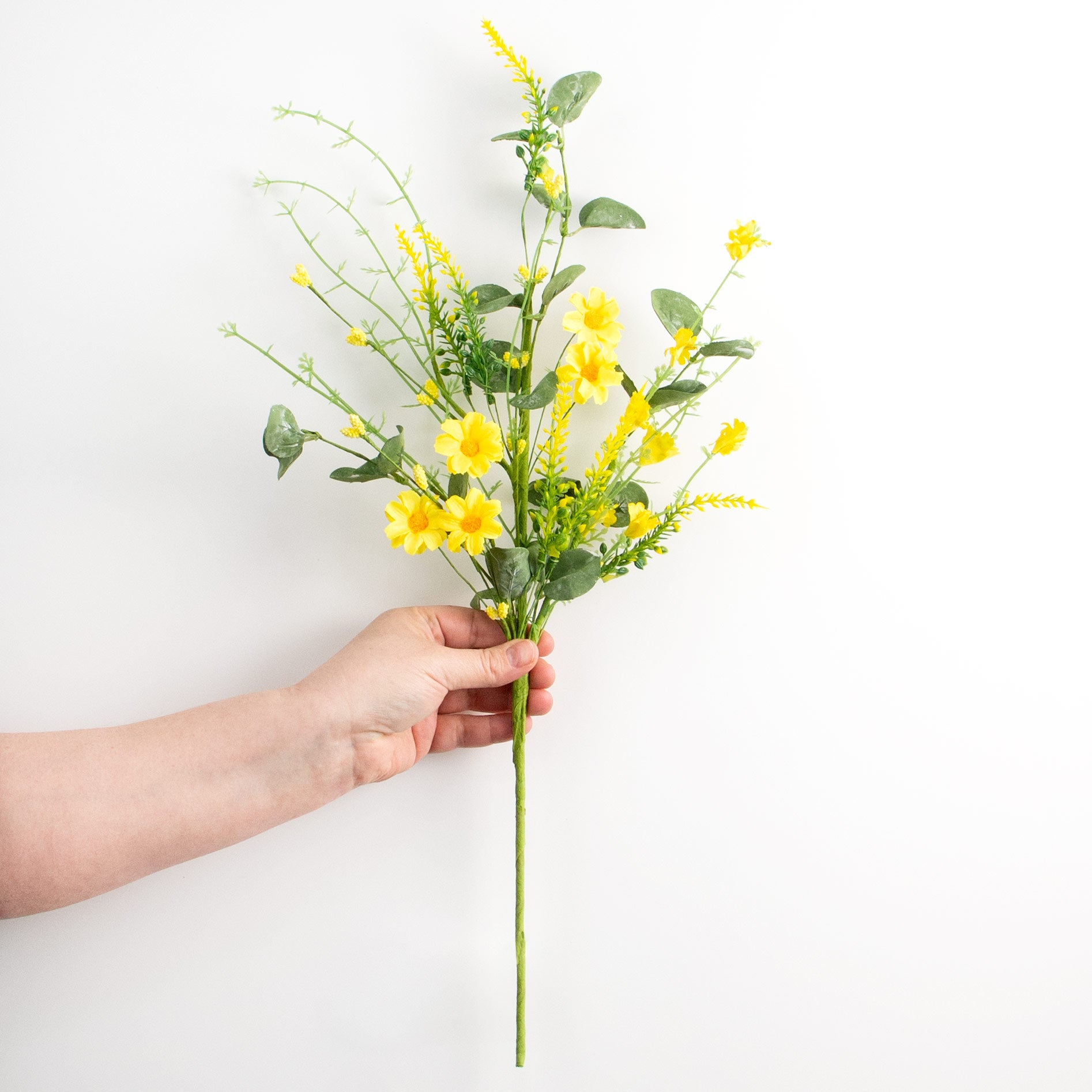 21" Spring Daisy Eucalyptus Spray: Yellow & Green detail photo 3