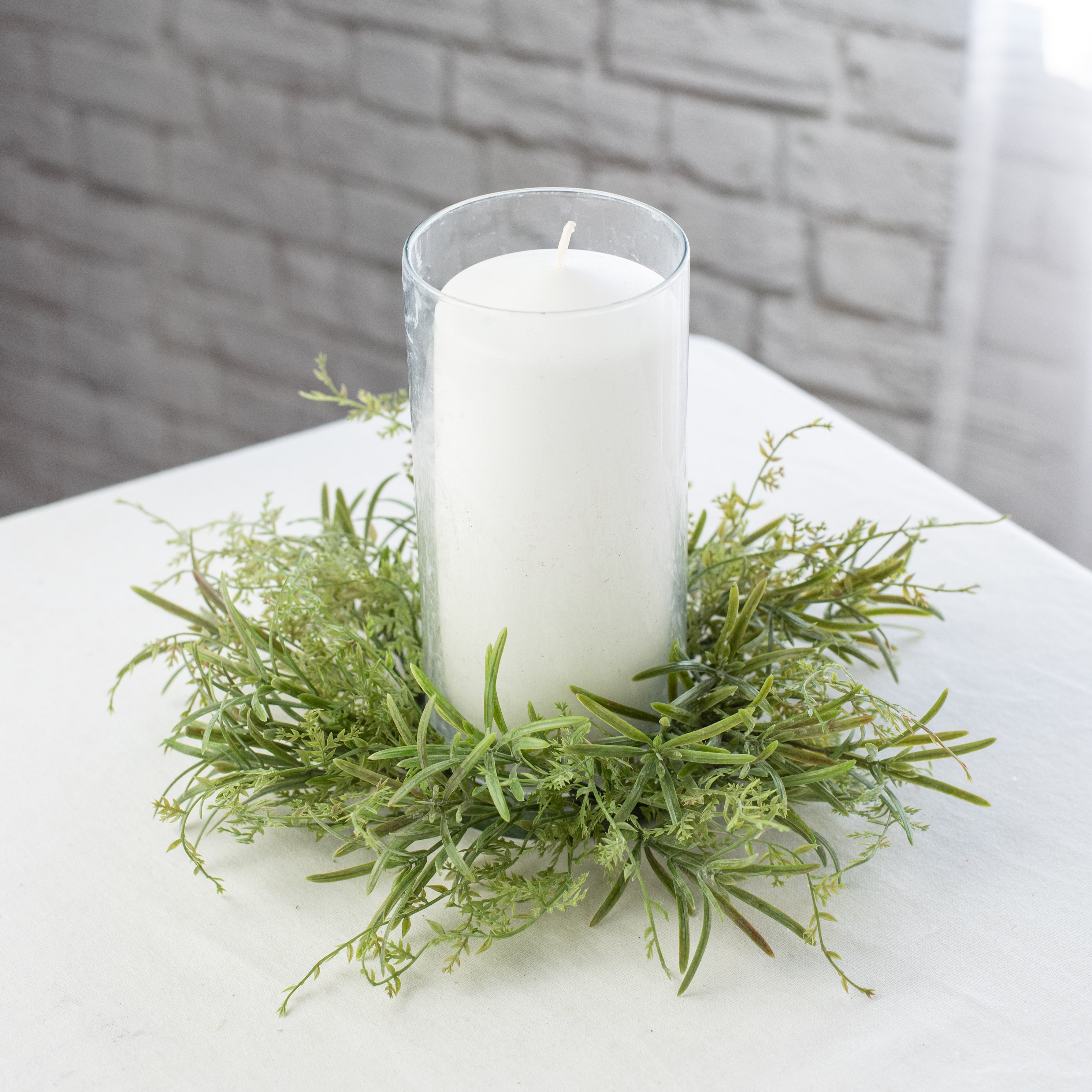 10" Spring Grass Mix Candle Ring Lifestyle Photo