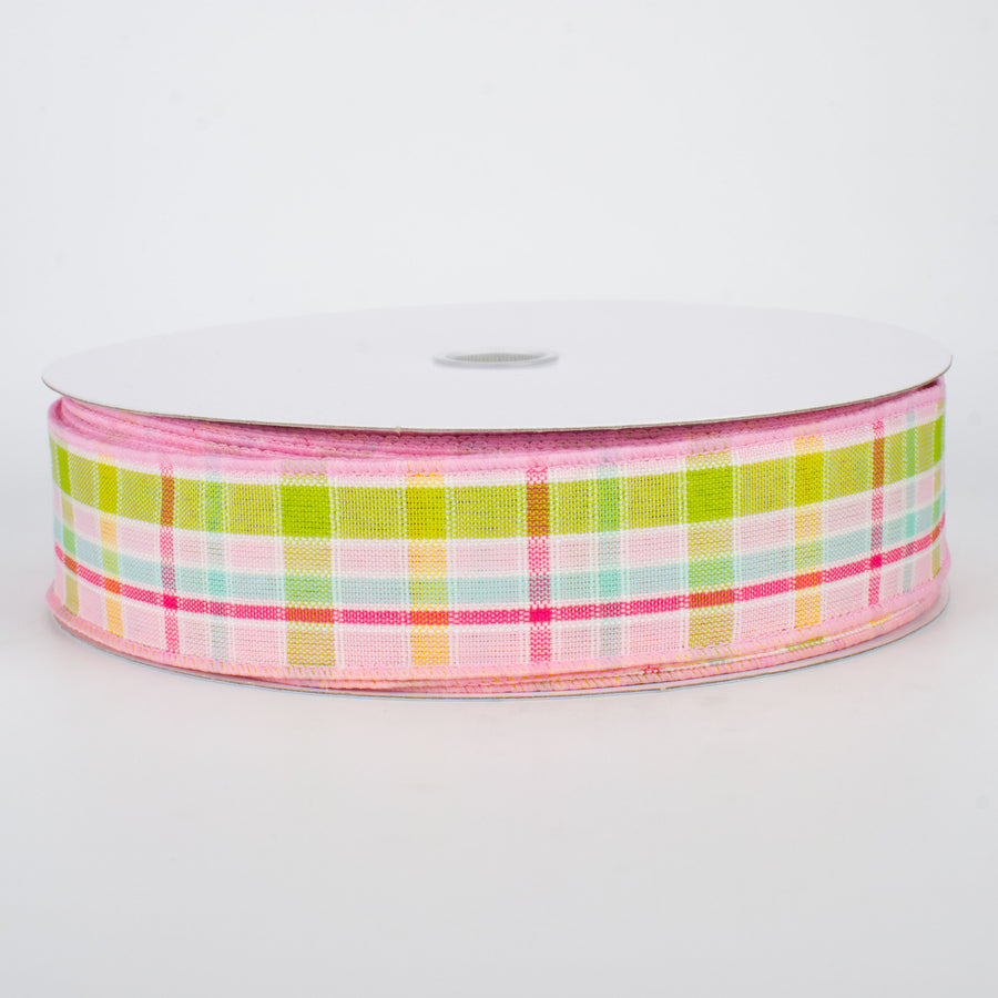 1.5" Spring Plaid Ribbon: Pastels (50 Yards)