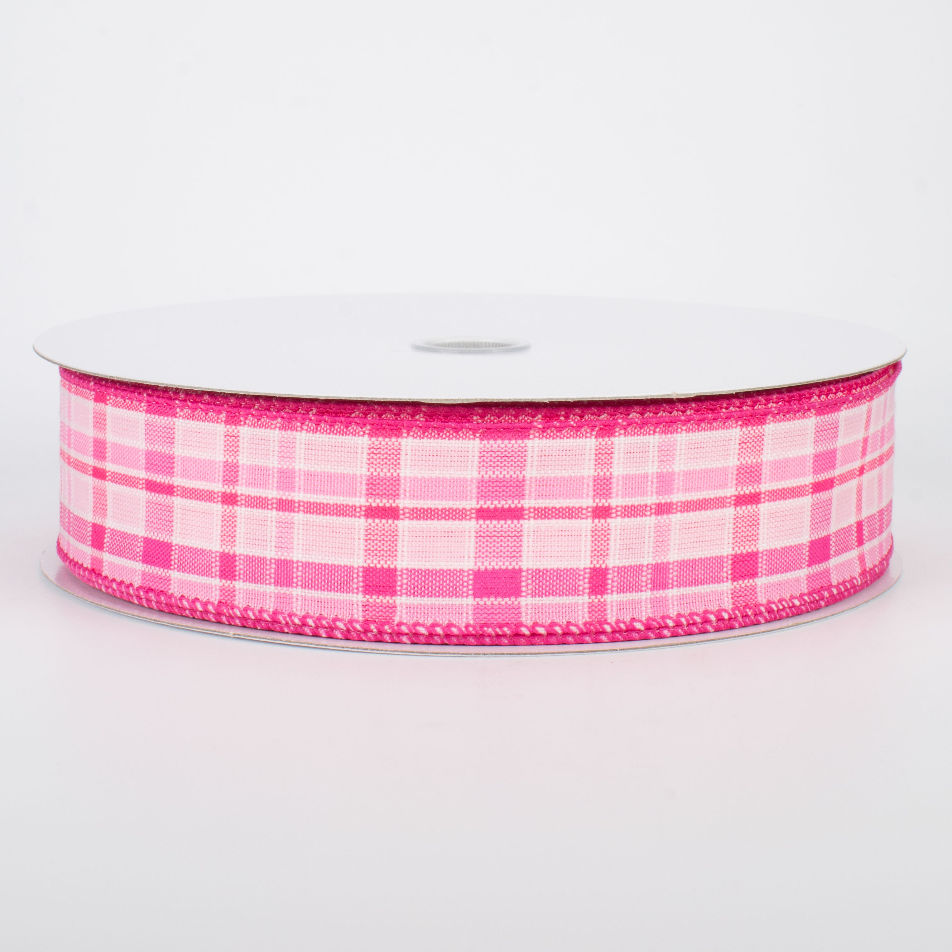 1.5" Spring Plaid Ribbon: Pink (50 Yards)