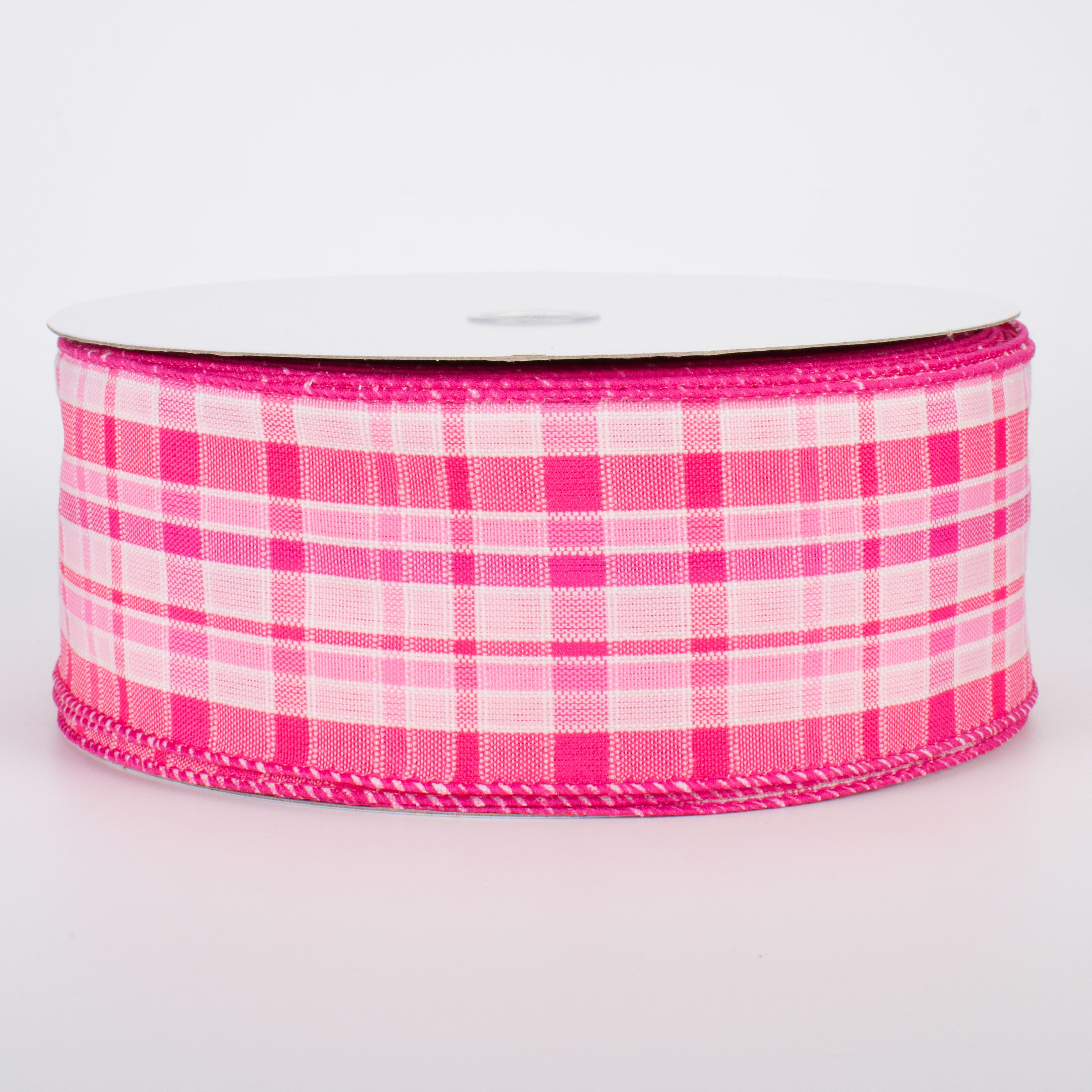 2.5" Spring Plaid Ribbon: Pink (50 Yards)