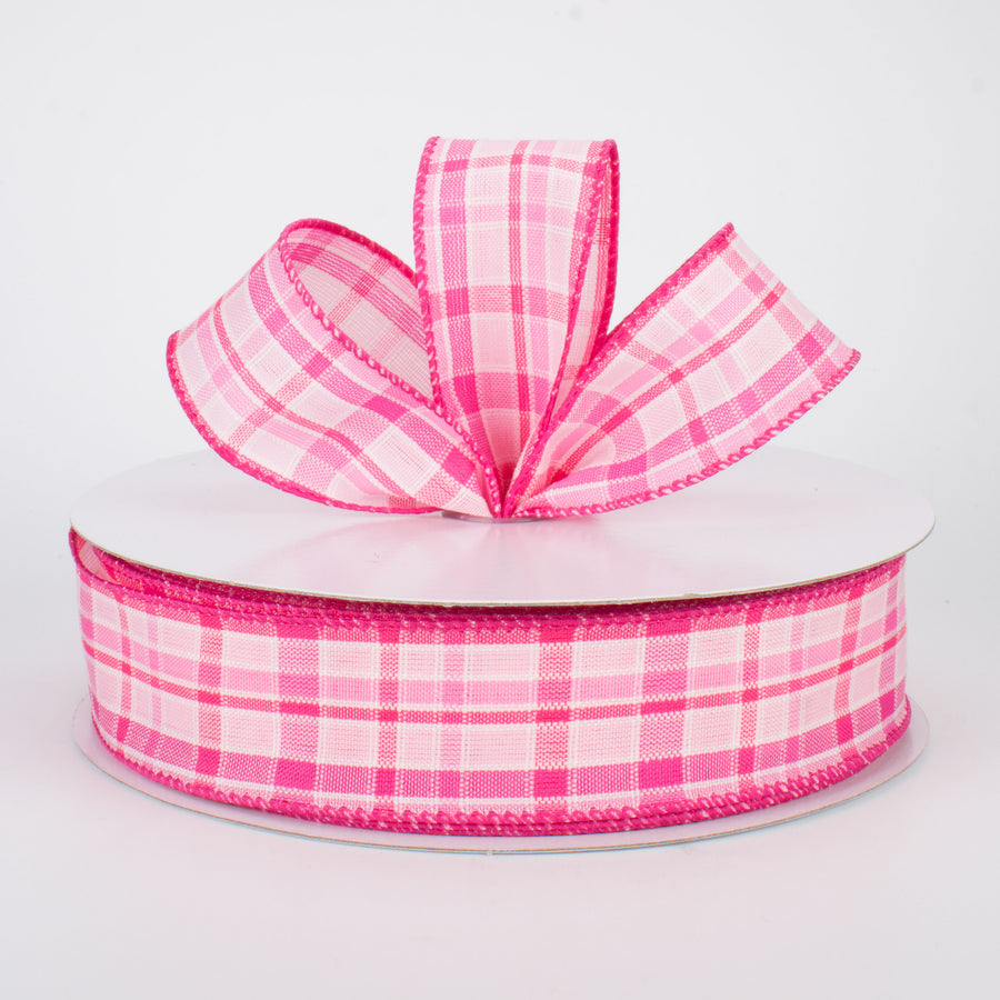 1.5" Spring Plaid Ribbon: Pink (50 Yards) Lifestyle Photo