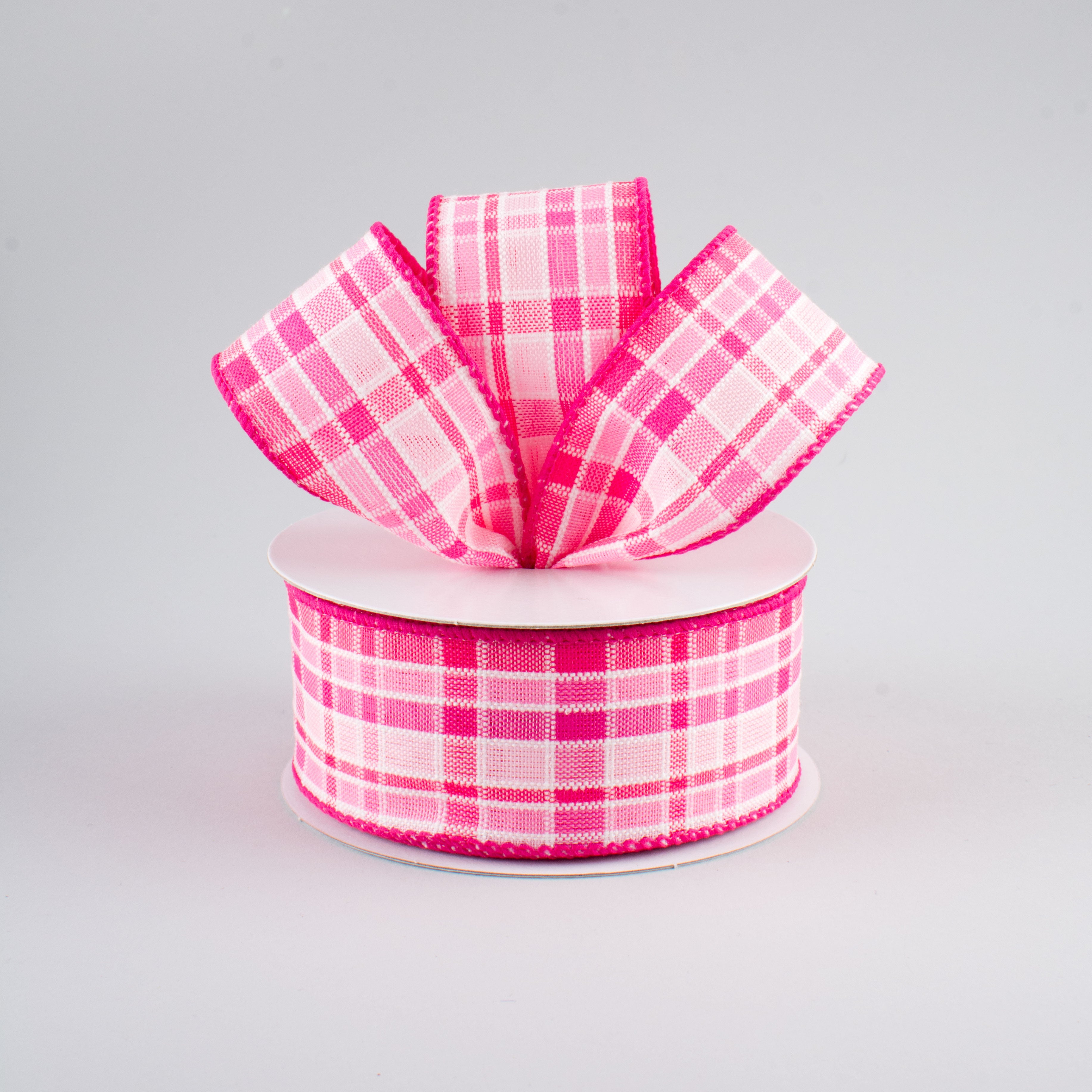 1.5" Spring Plaid Ribbon: Pink (10 Yards) Lifestyle Photo
