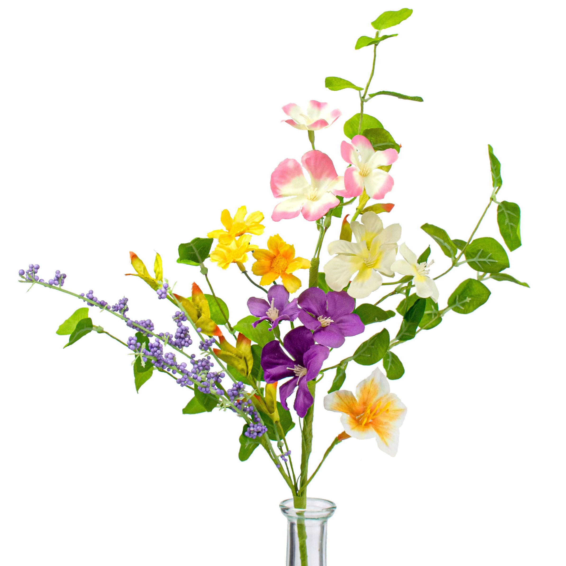 20" Spring Wild Flowers Pick: Purple & Yellow Item Number: 63992
