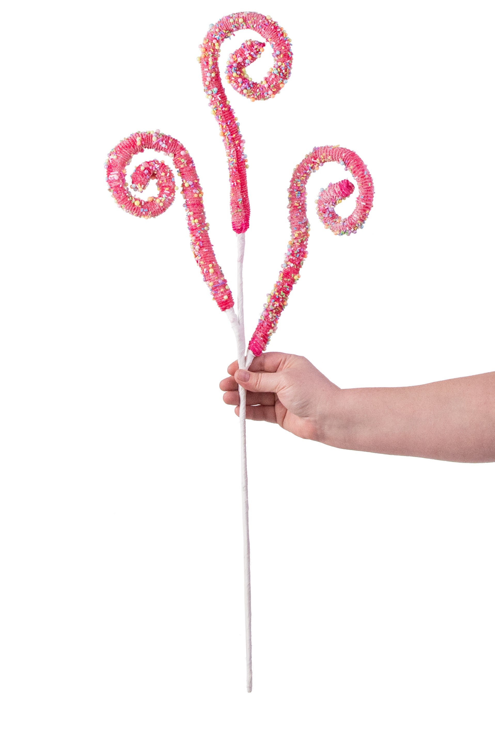 31" Sprinkle Curly Spray: Fuchsia Pink detail photo 3