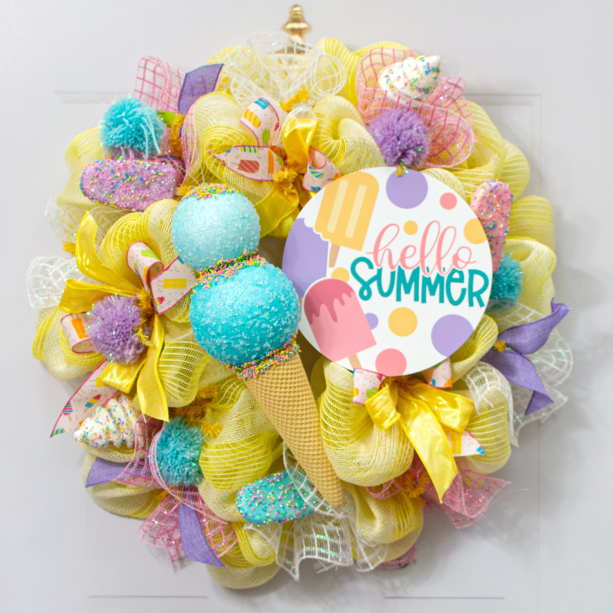 16" Sprinkle Ice Cream Cone Ornament: Blue Lifestyle Photo