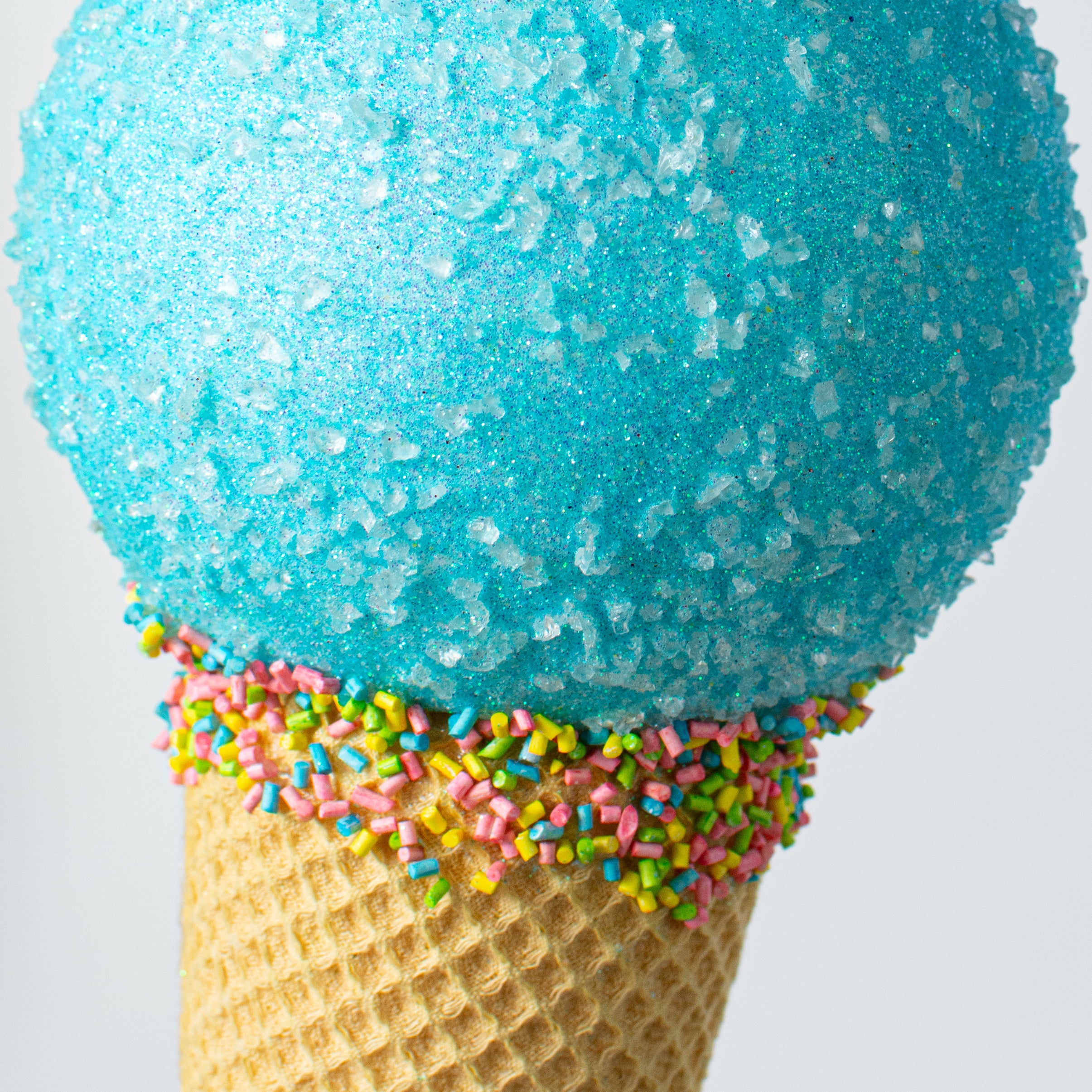 16" Sprinkle Ice Cream Cone Ornament: Blue detail photo 3