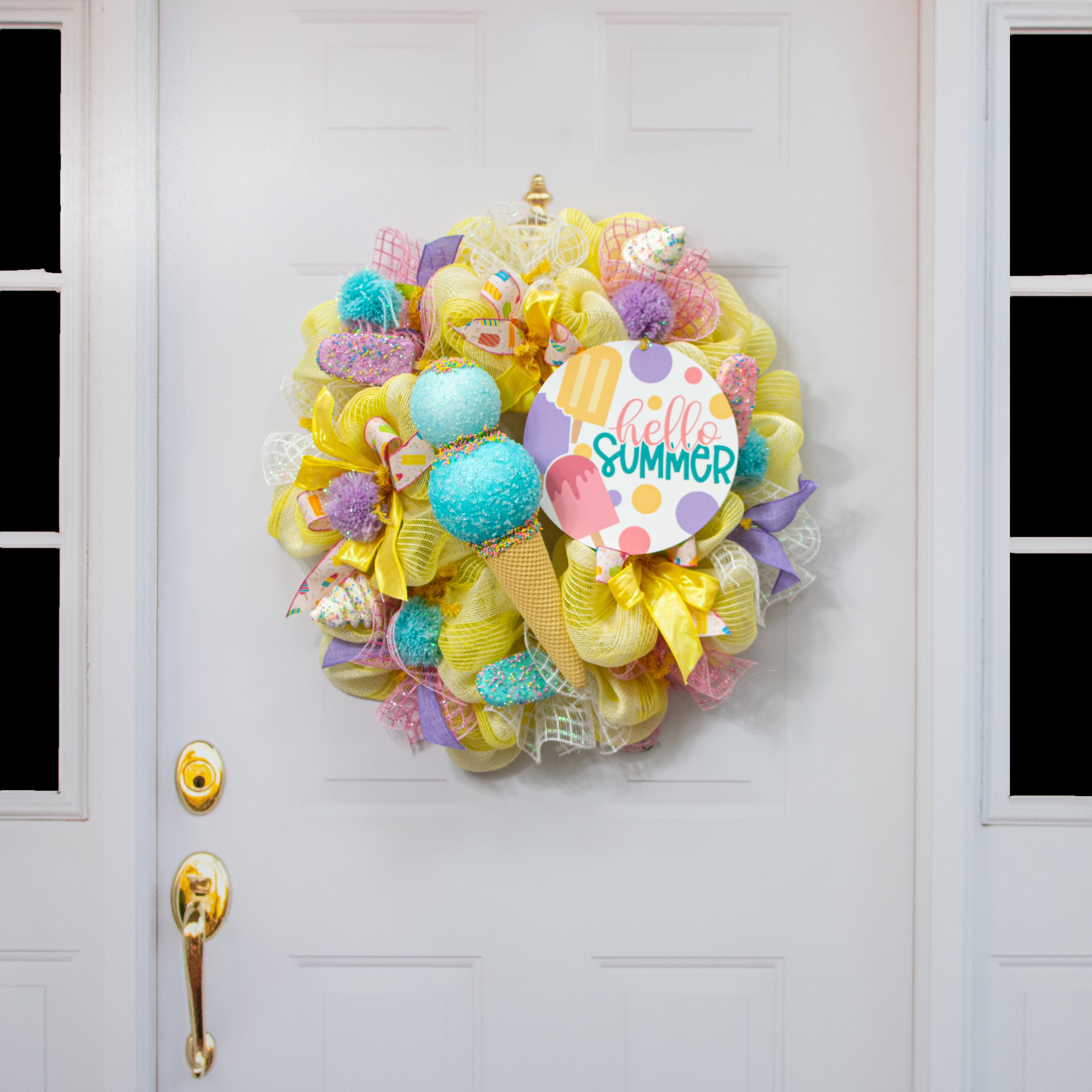 16" Sprinkle Ice Cream Cone Ornament: Blue detail photo 4