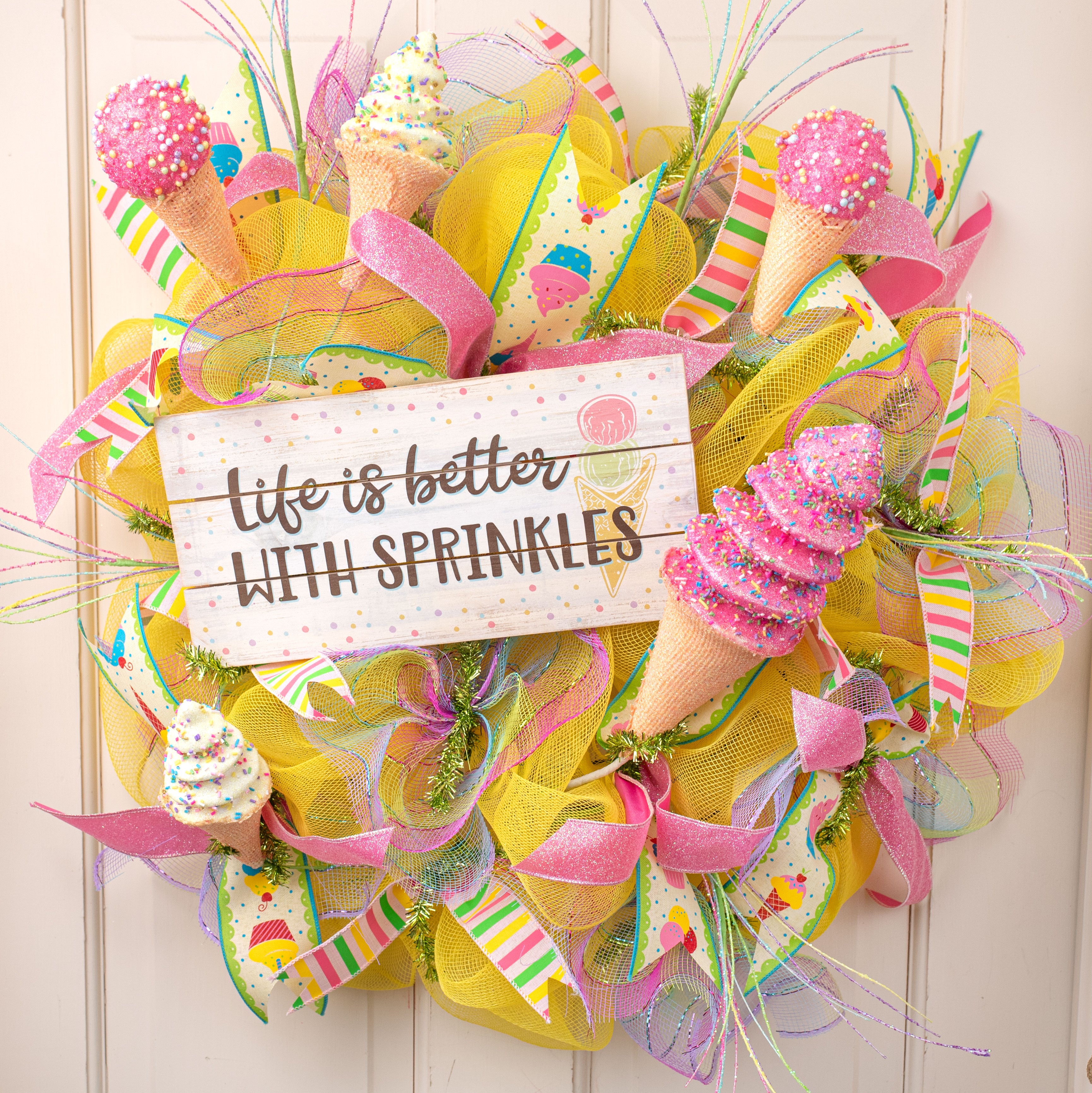 19" Sprinkle Ice Cream Pick: Fuchsia Pink Lifestyle Photo