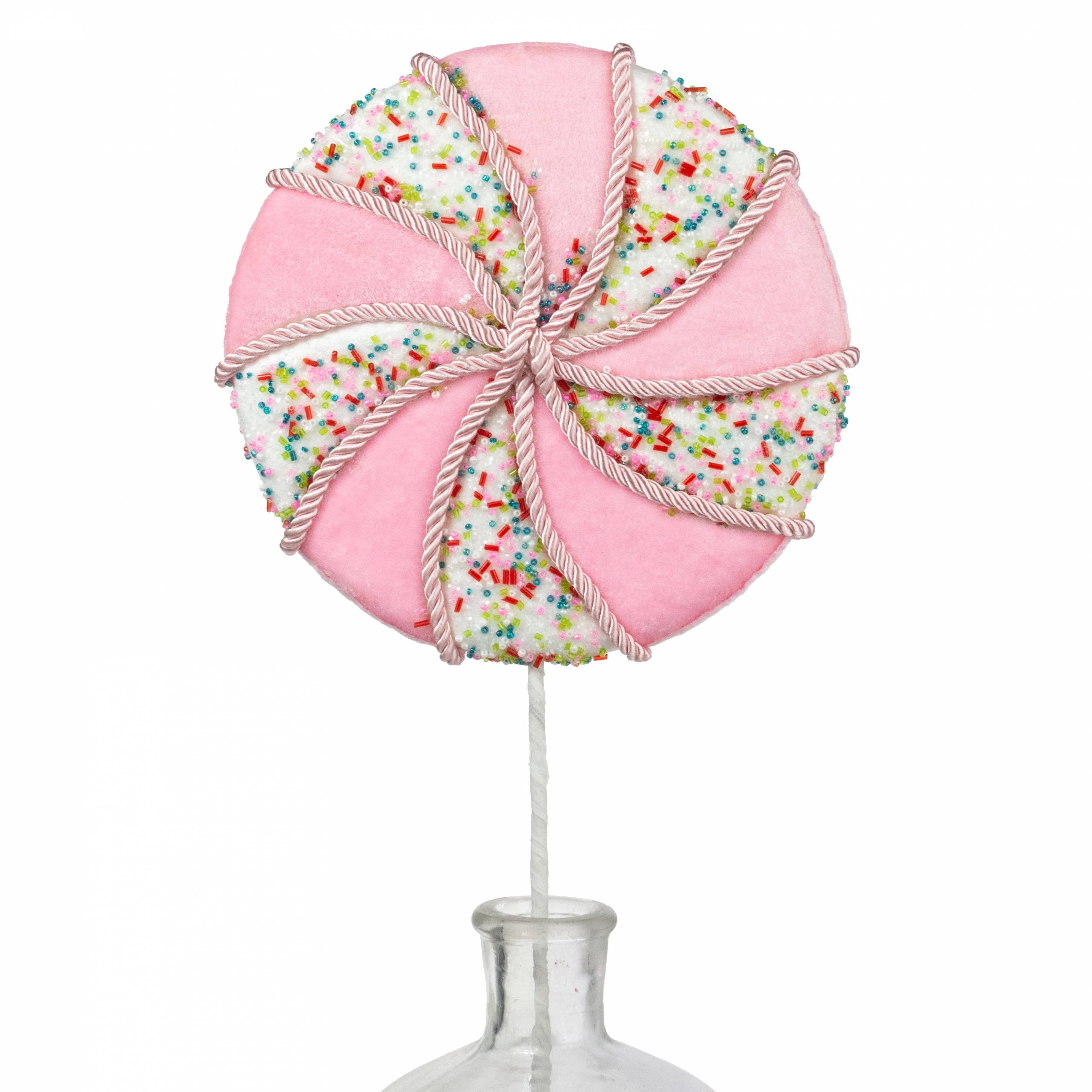 23" x 8" Sprinkle Lollipop Spray: Pink & White Item Number: 86046PKWT