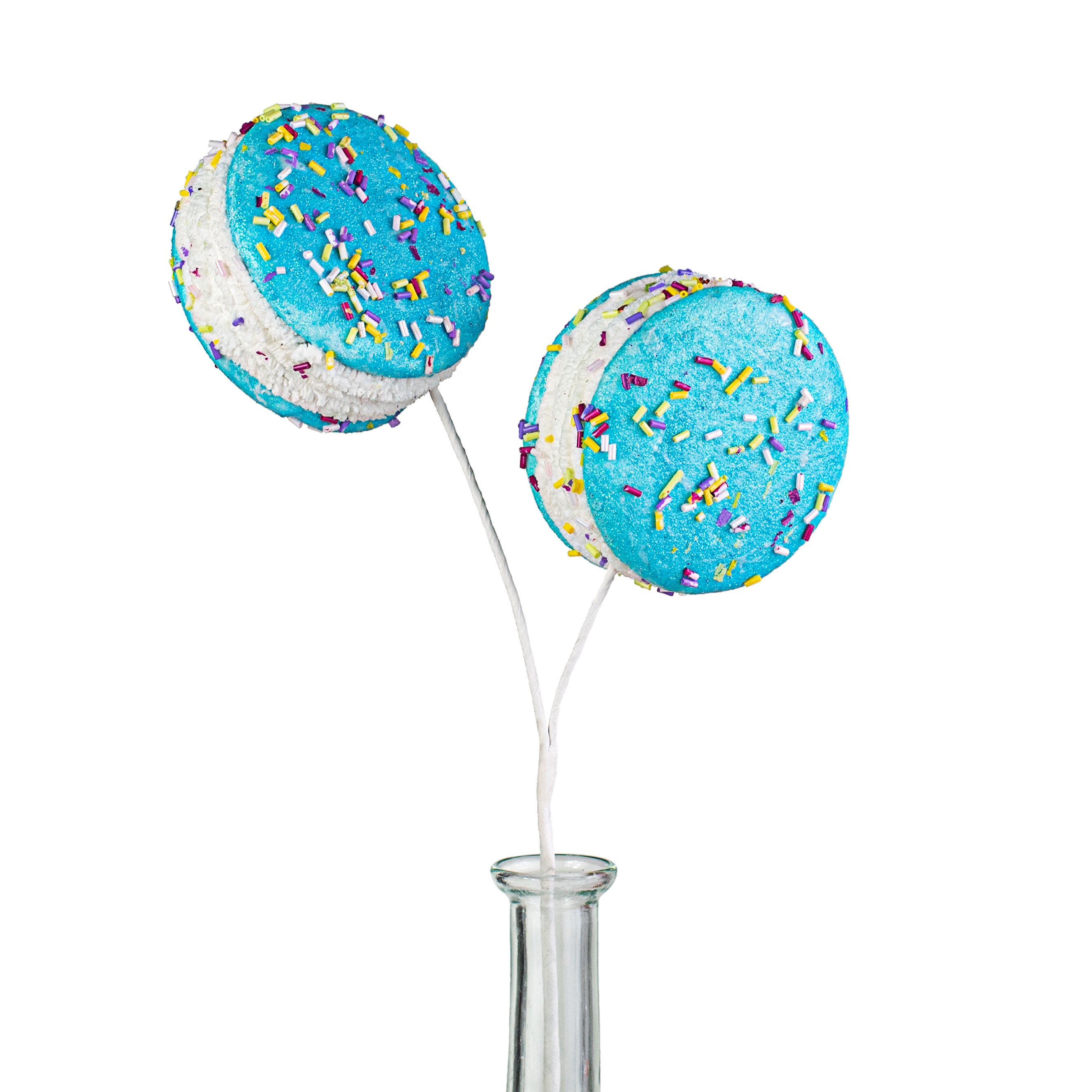 18" Sprinkle Macaron Spray: Blue Item Number: 85478BL