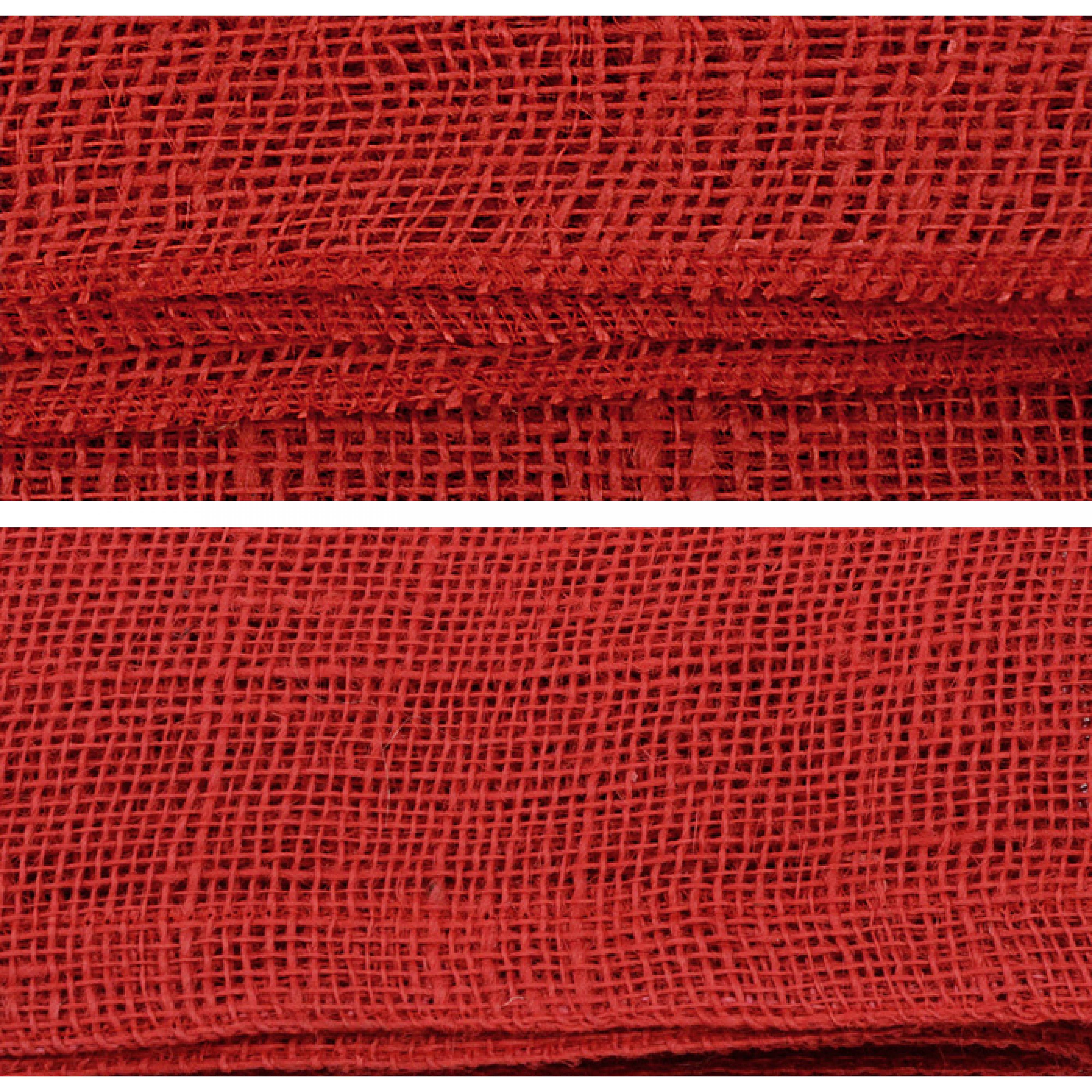 52" Square Burlap Table Topper: Red Lifestyle Photo
