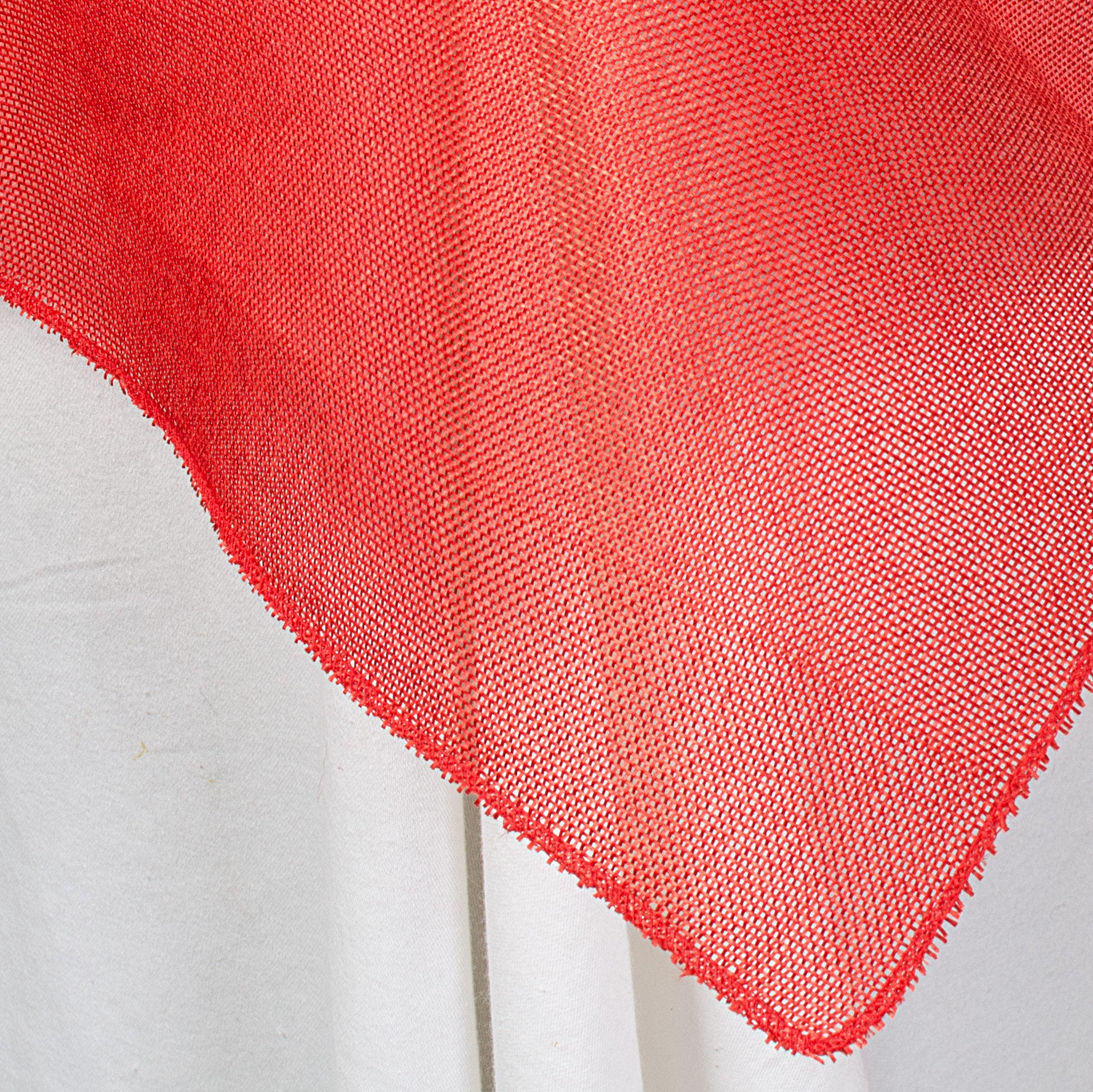 56" Square Faux Jute Table Topper: Red Lifestyle Photo
