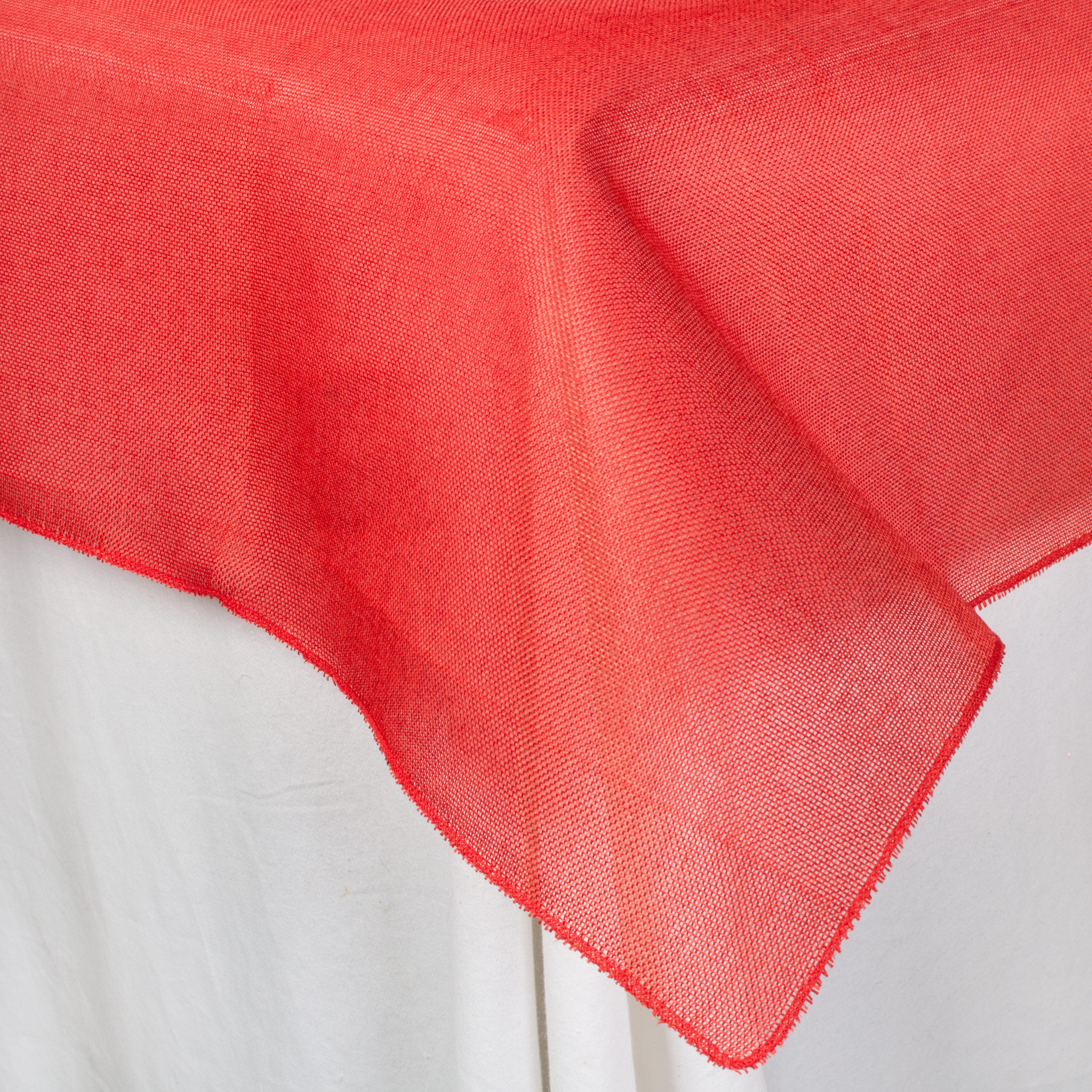 56" Square Faux Jute Table Topper: Red Item Number: TFJ-T11