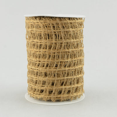 6" Square Net Natural Jute Burlap Ribbon (10 Yards) Item Number: RNJS06-12