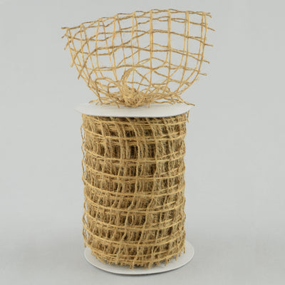 6" Square Net Natural Jute Burlap Ribbon (10 Yards) Lifestyle Photo