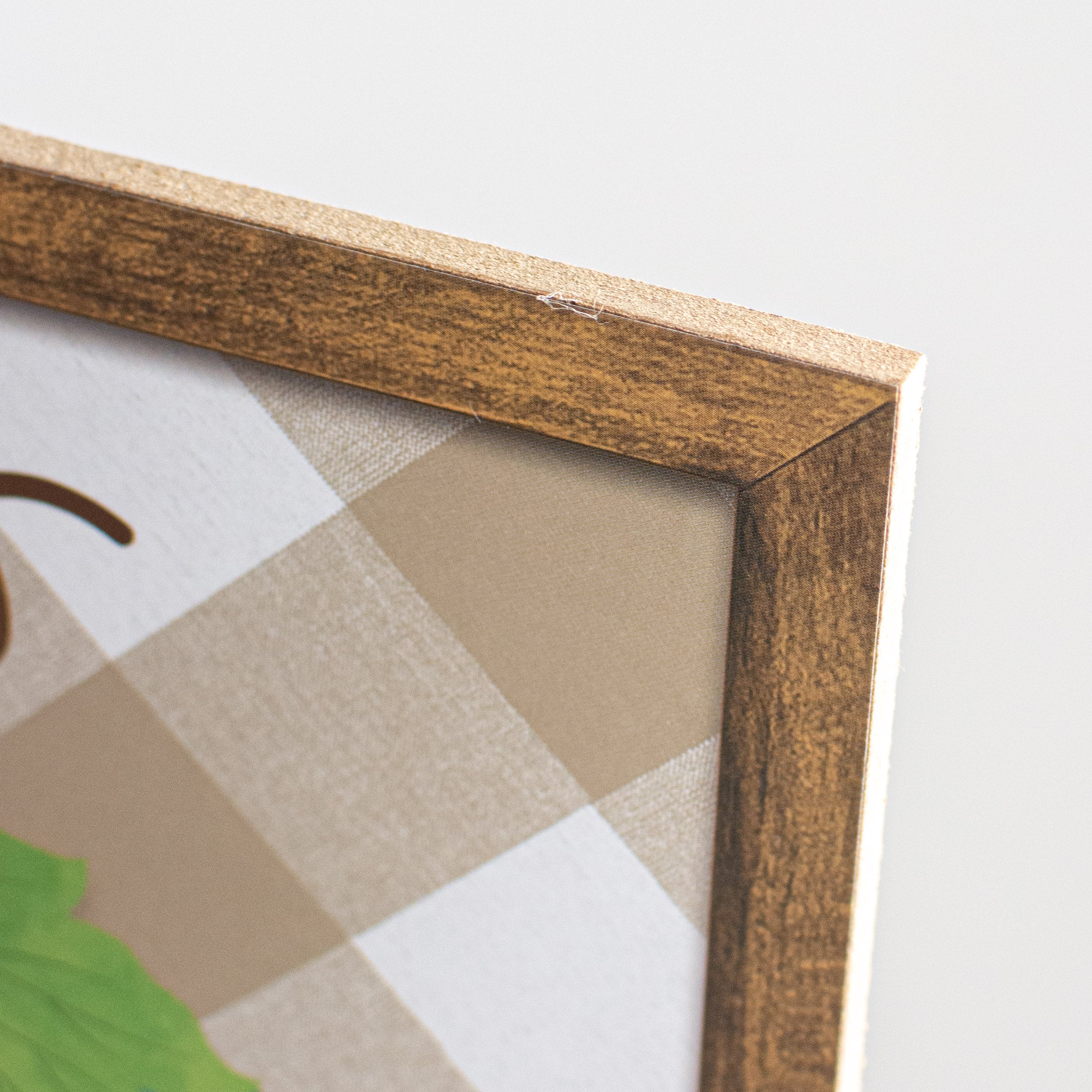 10" Square Short Pumpkin Check Sign: Beige & Teal detail photo 3