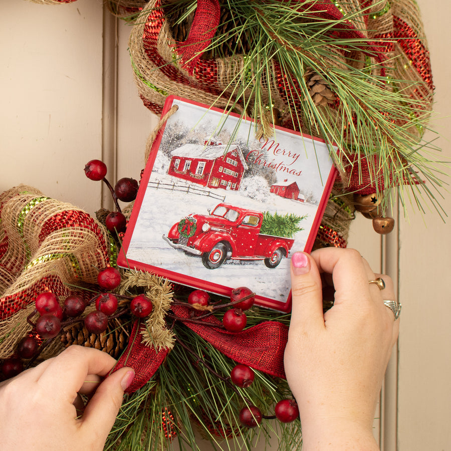 5" Square Tin Signs: Christmas (8 Assorted) Lifestyle Photo