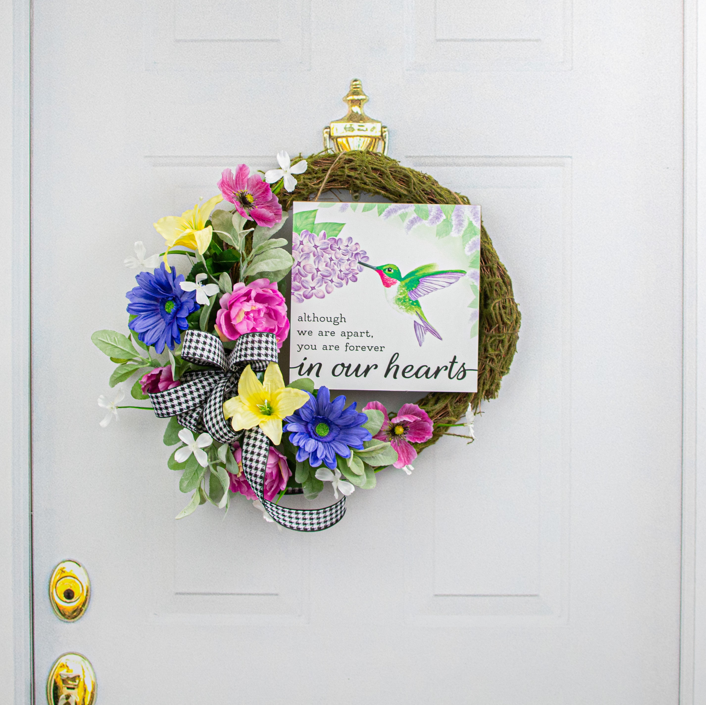 10" Square Wooden Sign: Apart, Forever In Our Hearts Lifestyle Photo