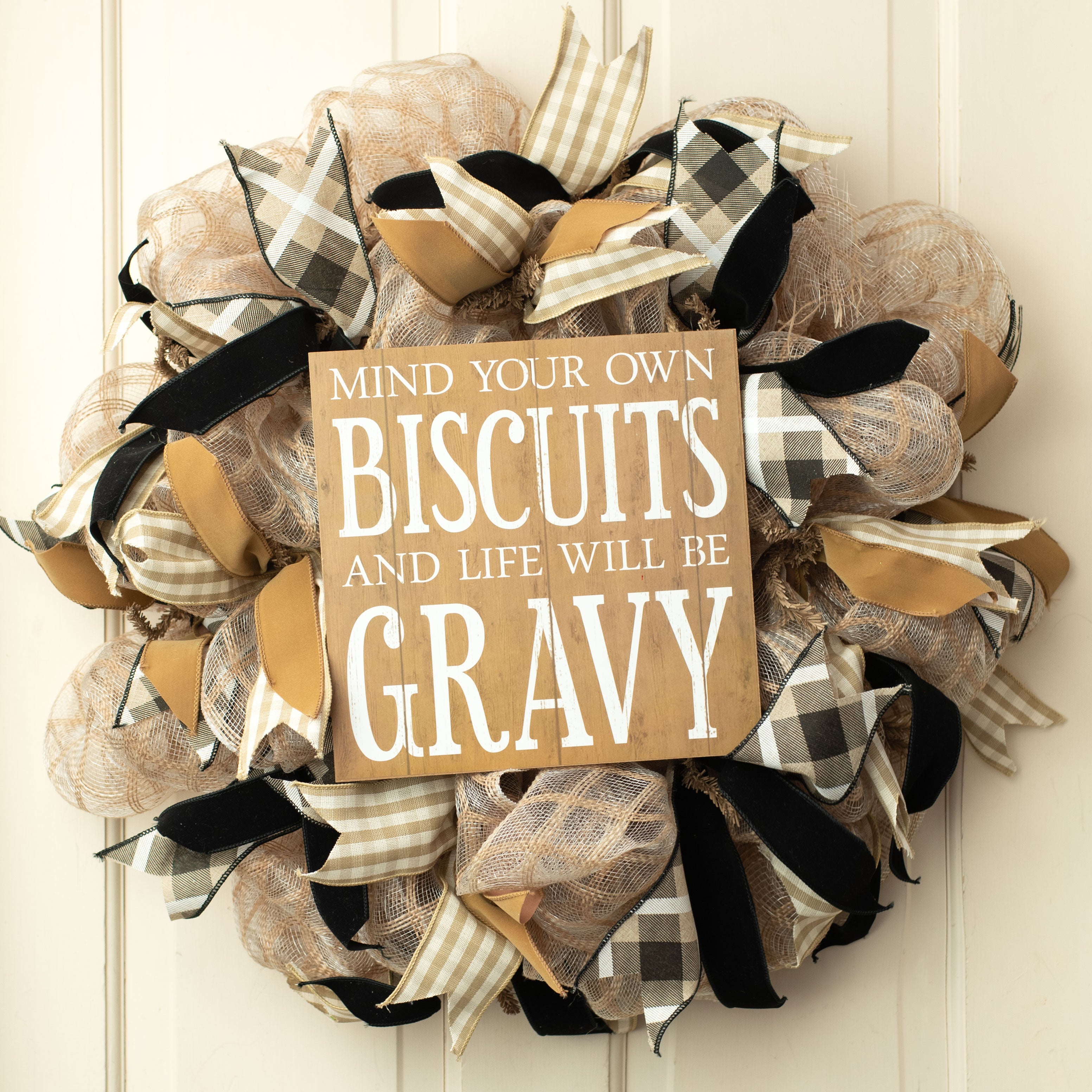 10" Square Wooden Sign: Biscuits & Gravy Lifestyle Photo