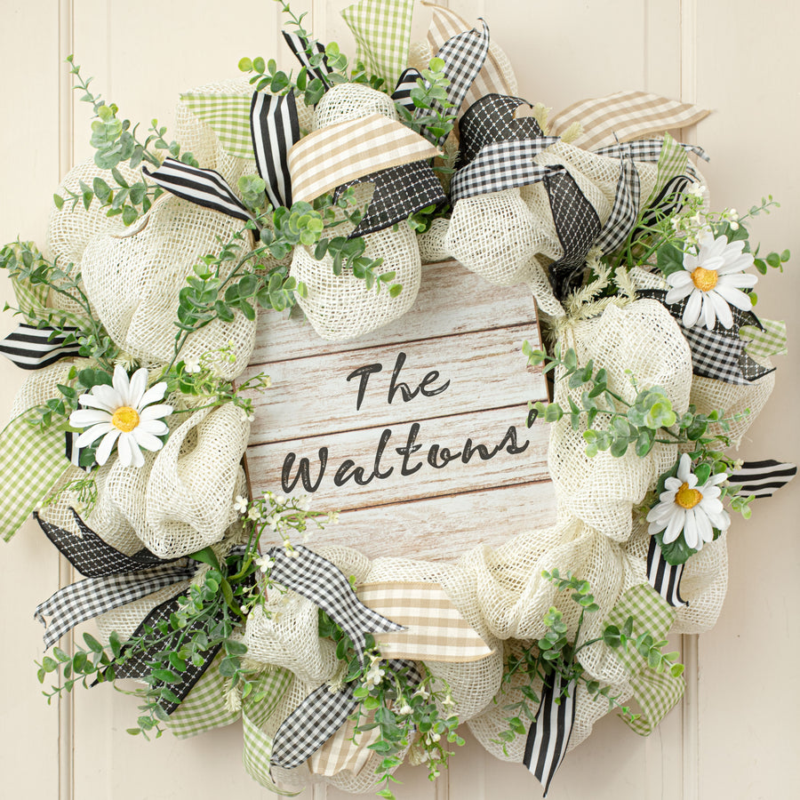 10" Square Wooden Sign: Blank Antique White Lifestyle Photo