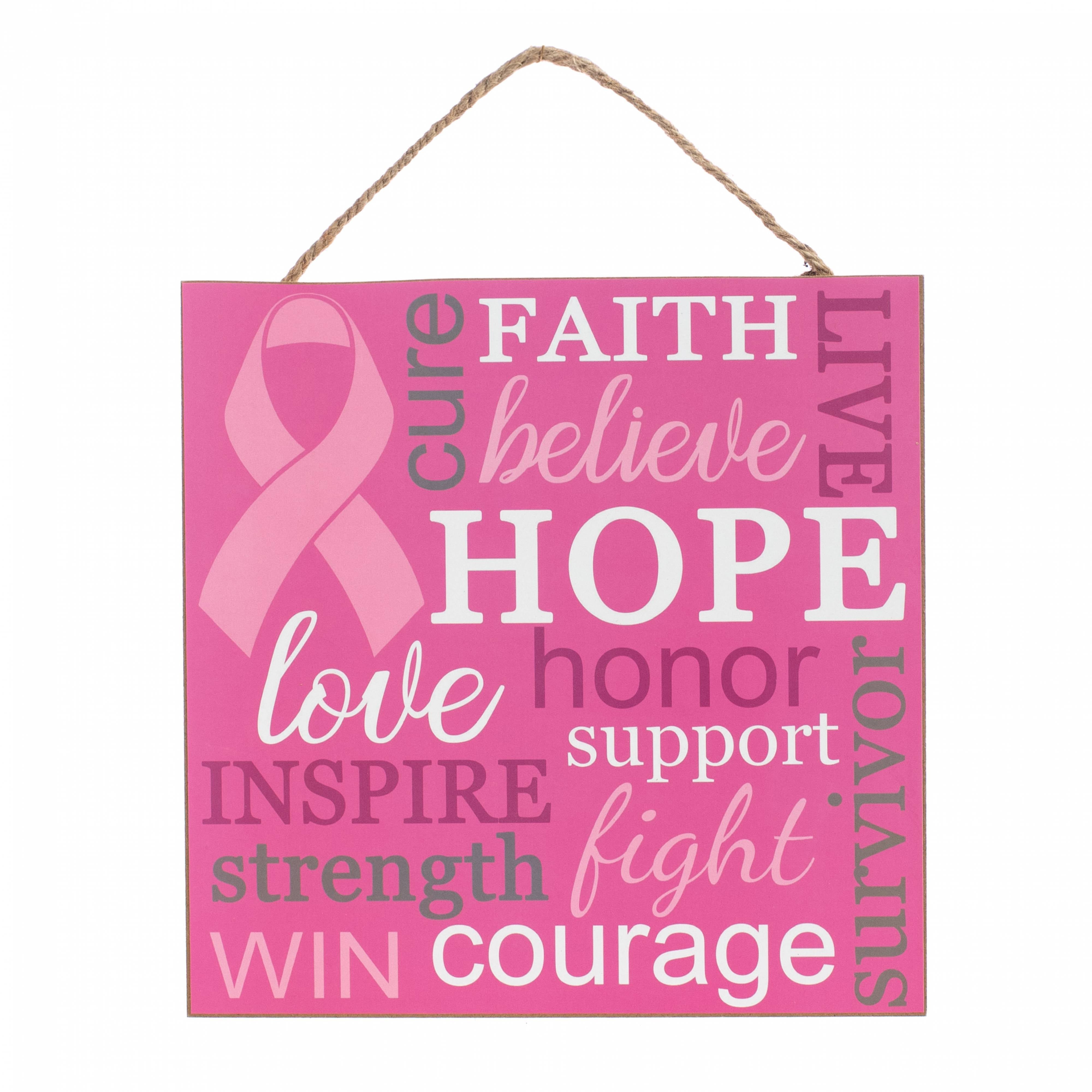 10" Square Wooden Sign: Breast Cancer Awareness Item Number: AP8292