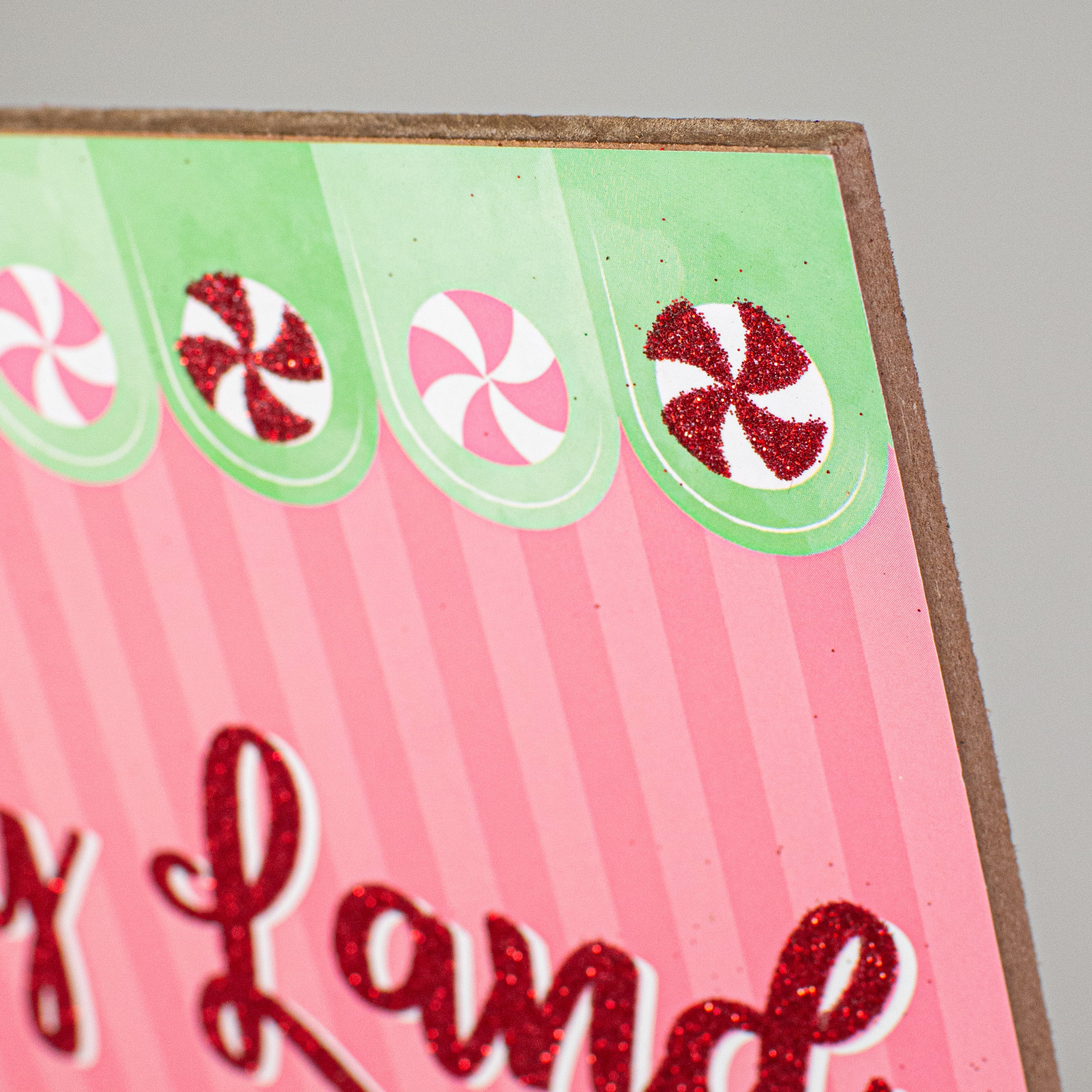 10" Square Wooden Sign: Candy Land Christmas detail photo 3