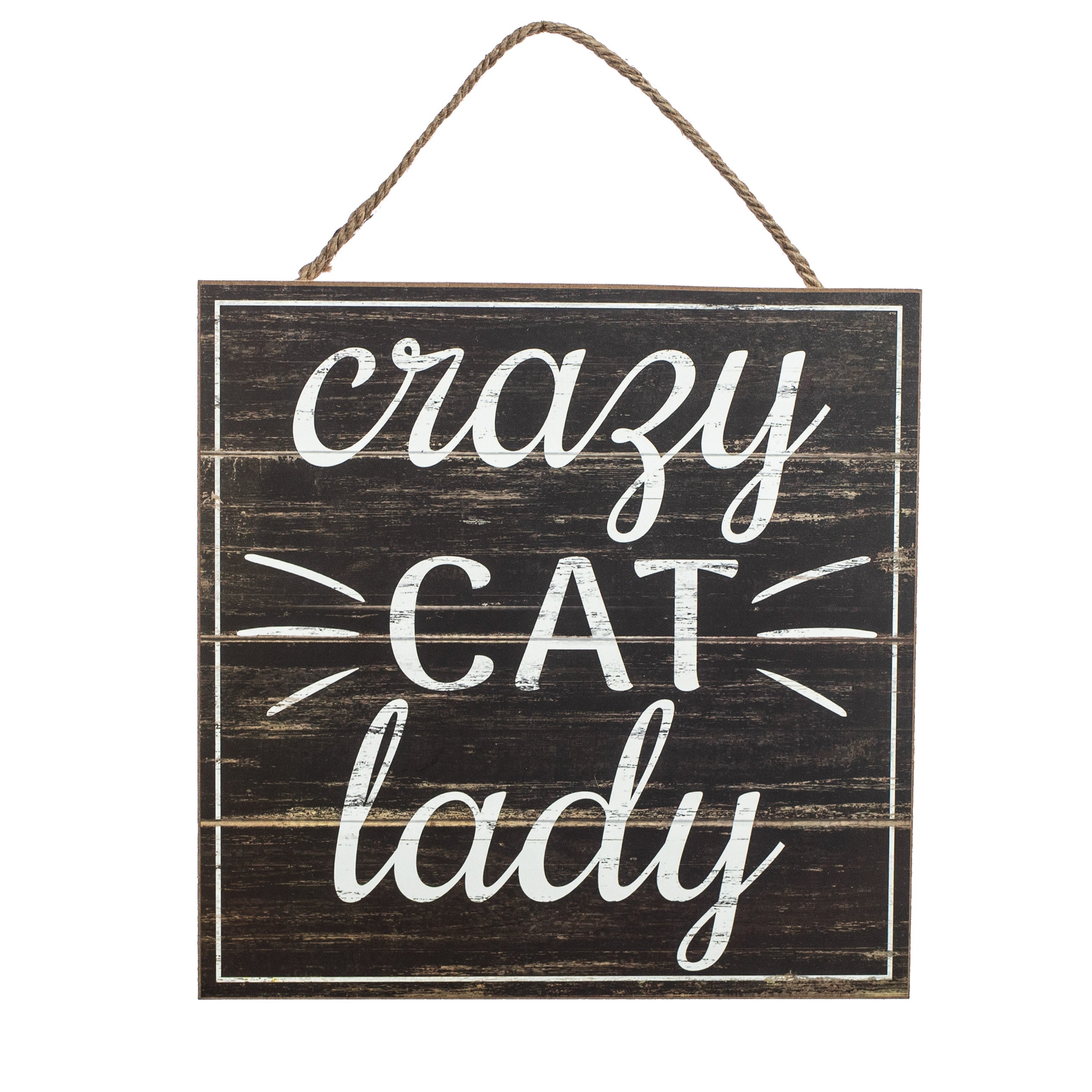 10" Square Wooden Sign: Cat Lady Item Number: AP8348