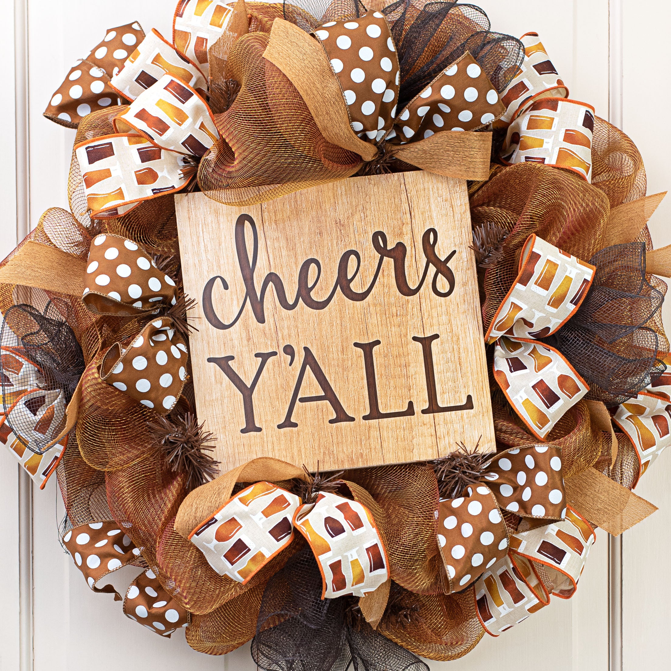 10" Square Wooden Sign: Cheers Y'all Lifestyle Photo