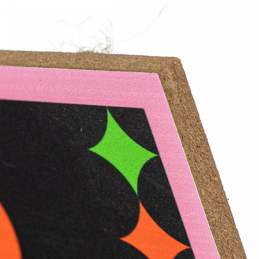 10" Square Wooden Sign: Fab-boo-lous Ghost Pink Boo Sign detail photo 3