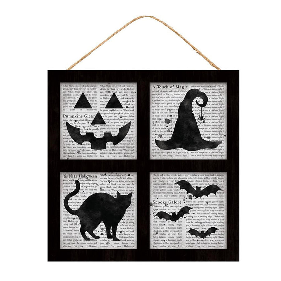 10" Square Wooden Sign: Framed Halloween Images Item Number: AP7150