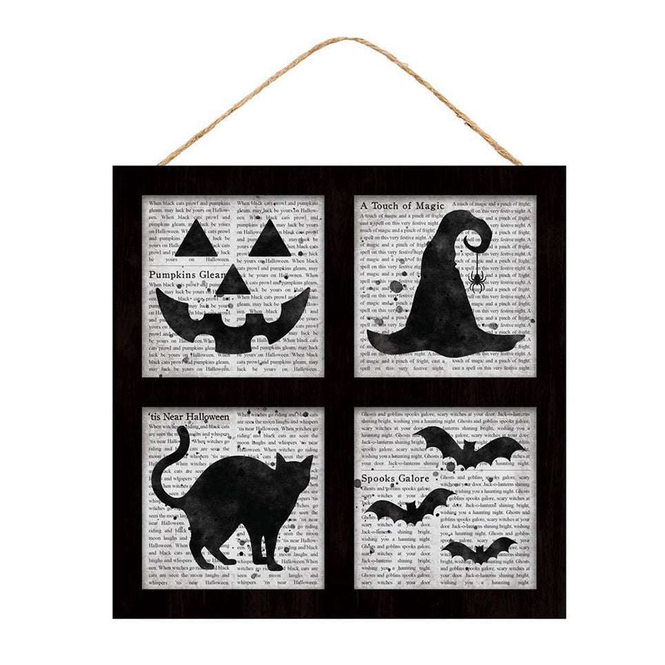10" Square Wooden Sign: Framed Halloween Images Item Number: AP7150