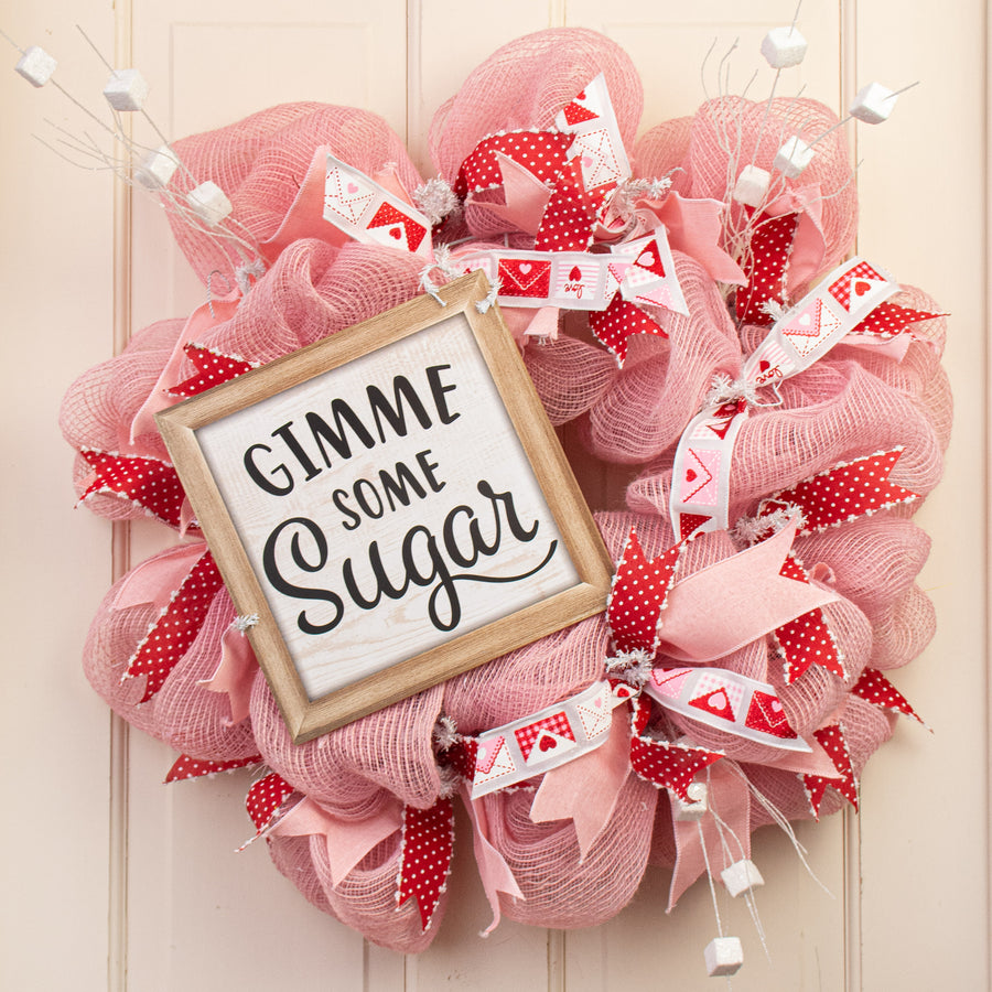 10" Square Wooden Sign: Gimme Some Sugar Lifestyle Photo