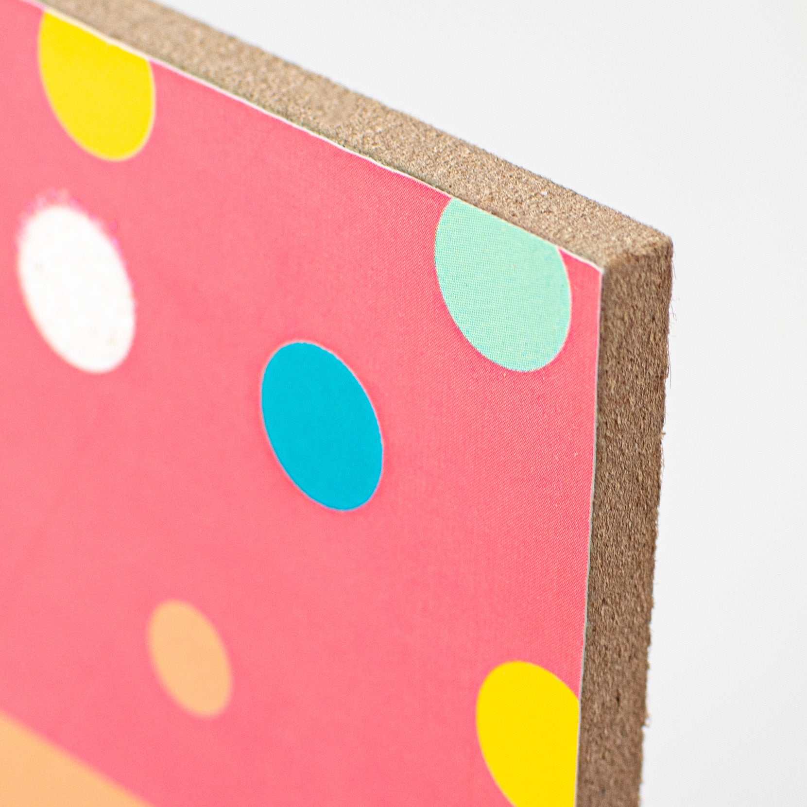 10" Square Wooden Sign: Glitter Birthday Party Peach, Teal, Pink detail photo 3