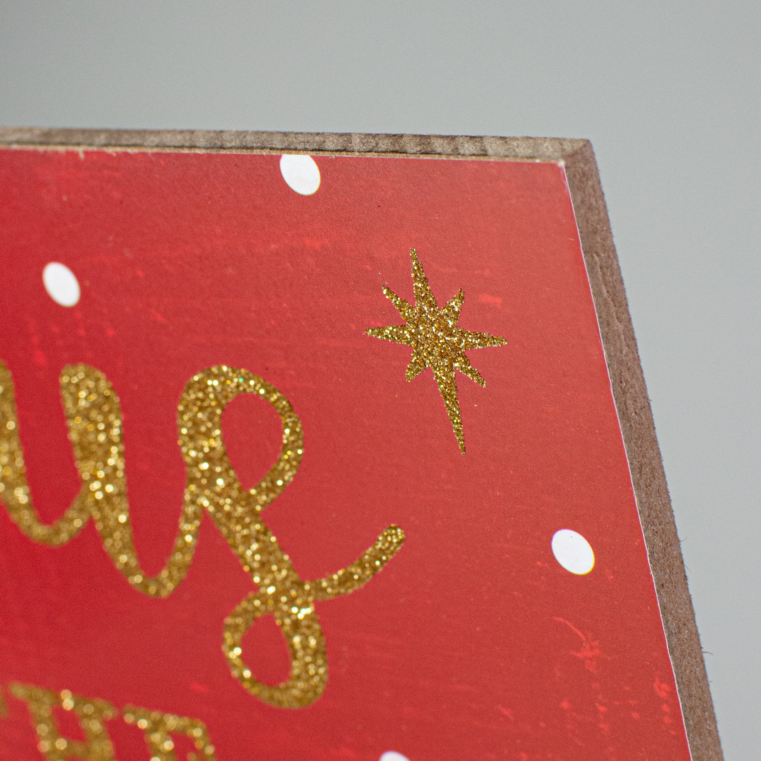 10" Square Wooden Sign: Glitter Jesus Is The Best Gift detail photo 3