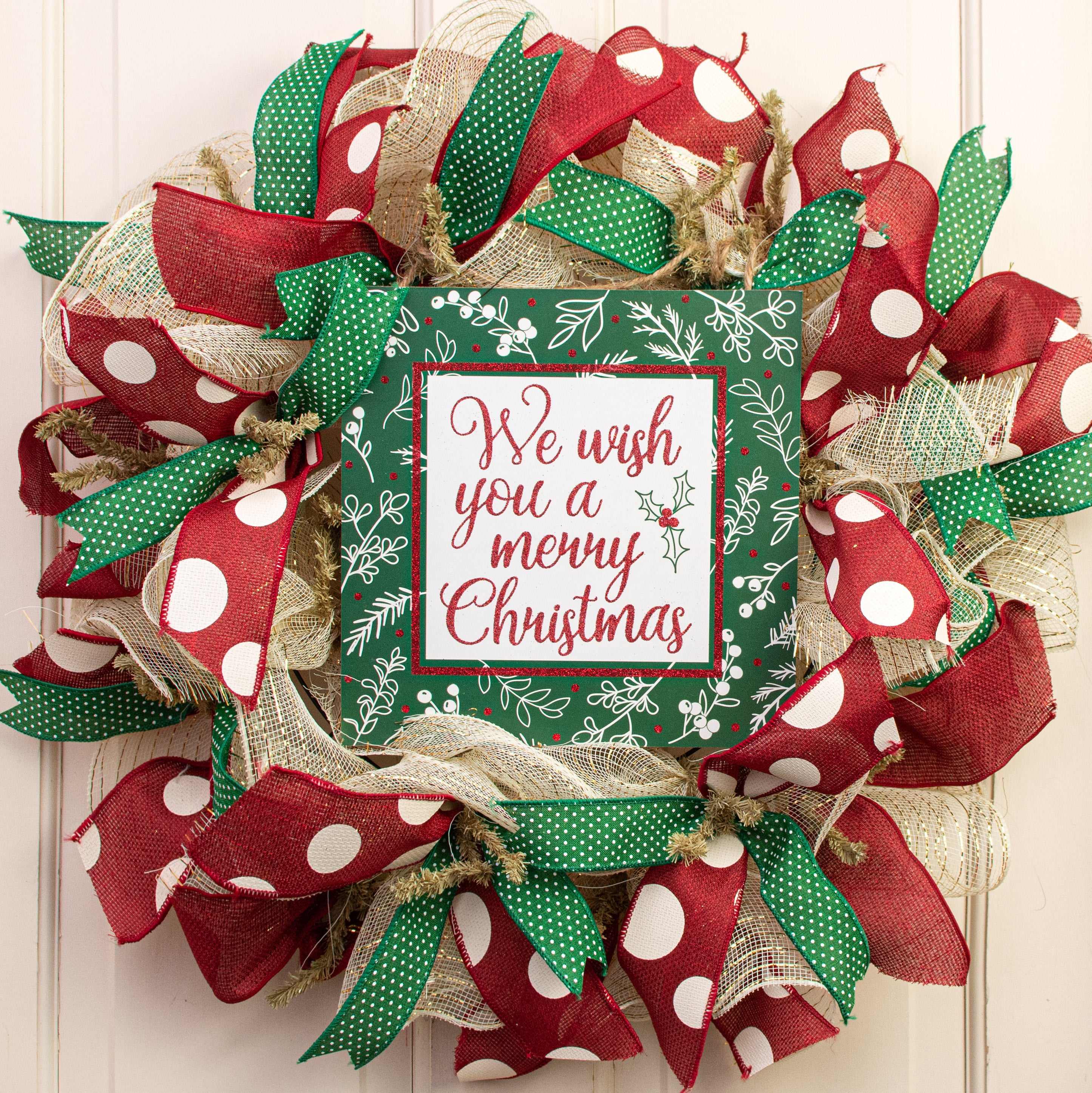 10" Square Wooden Sign: Glitter Wish You Merry Christmas Lifestyle Photo