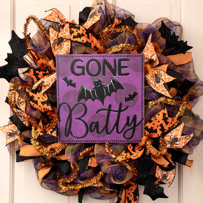 10" Square Wooden Sign: Gone Batty Lifestyle Photo