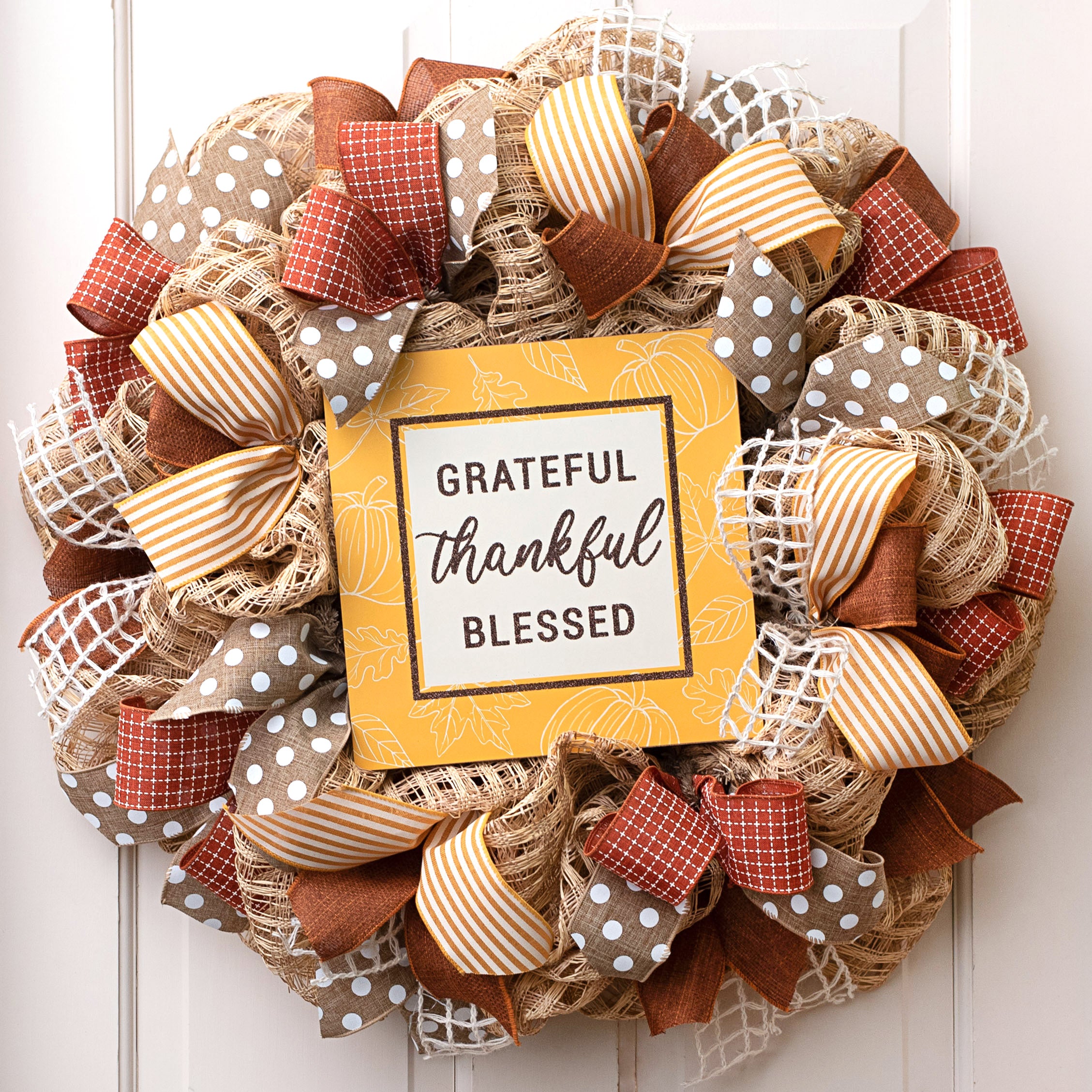 10" Square Wooden Sign: Grateful, Thankful, Blessed Lifestyle Photo