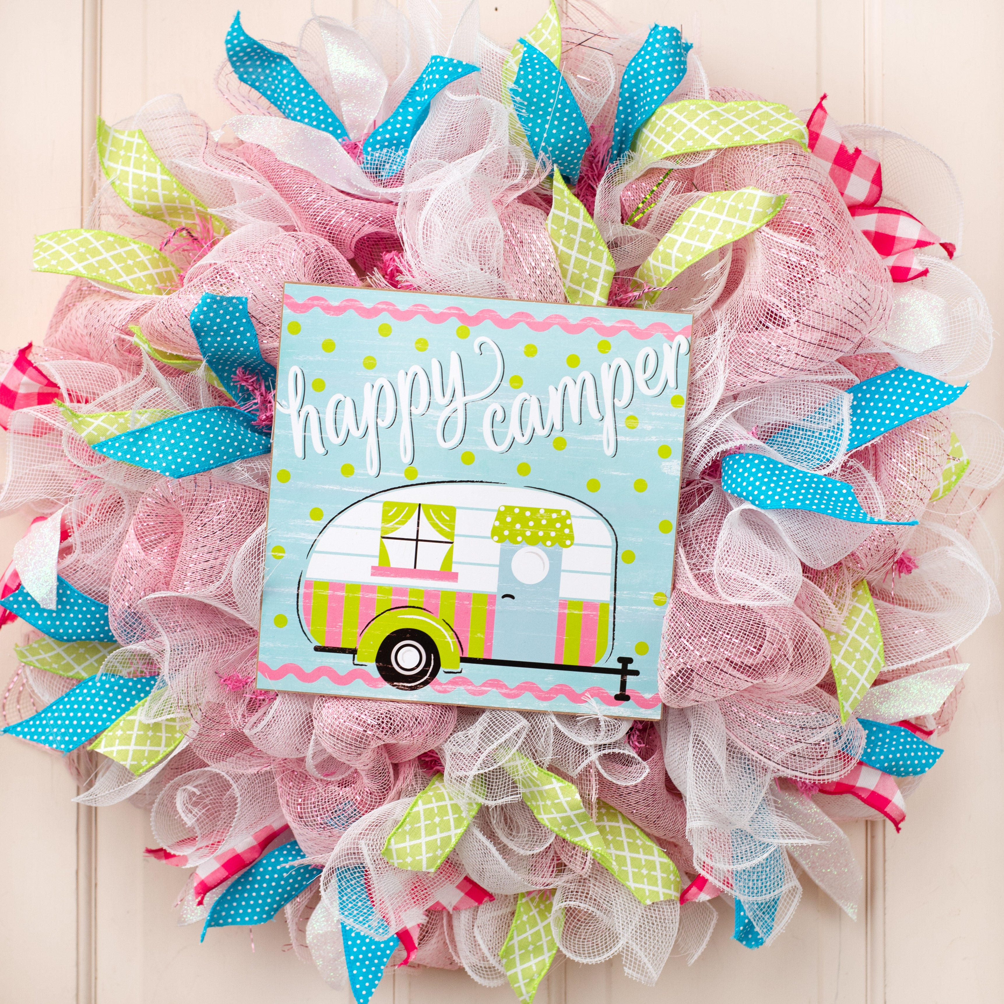 10" Square Wooden Sign: Happy Camper Lifestyle Photo